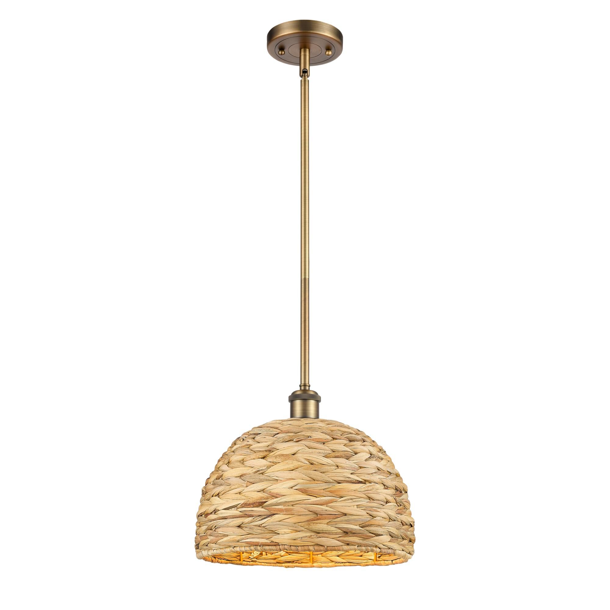 Bruno Marashlian Woven Rattan 12 Inch Mini Pendant by Innovations Lighting