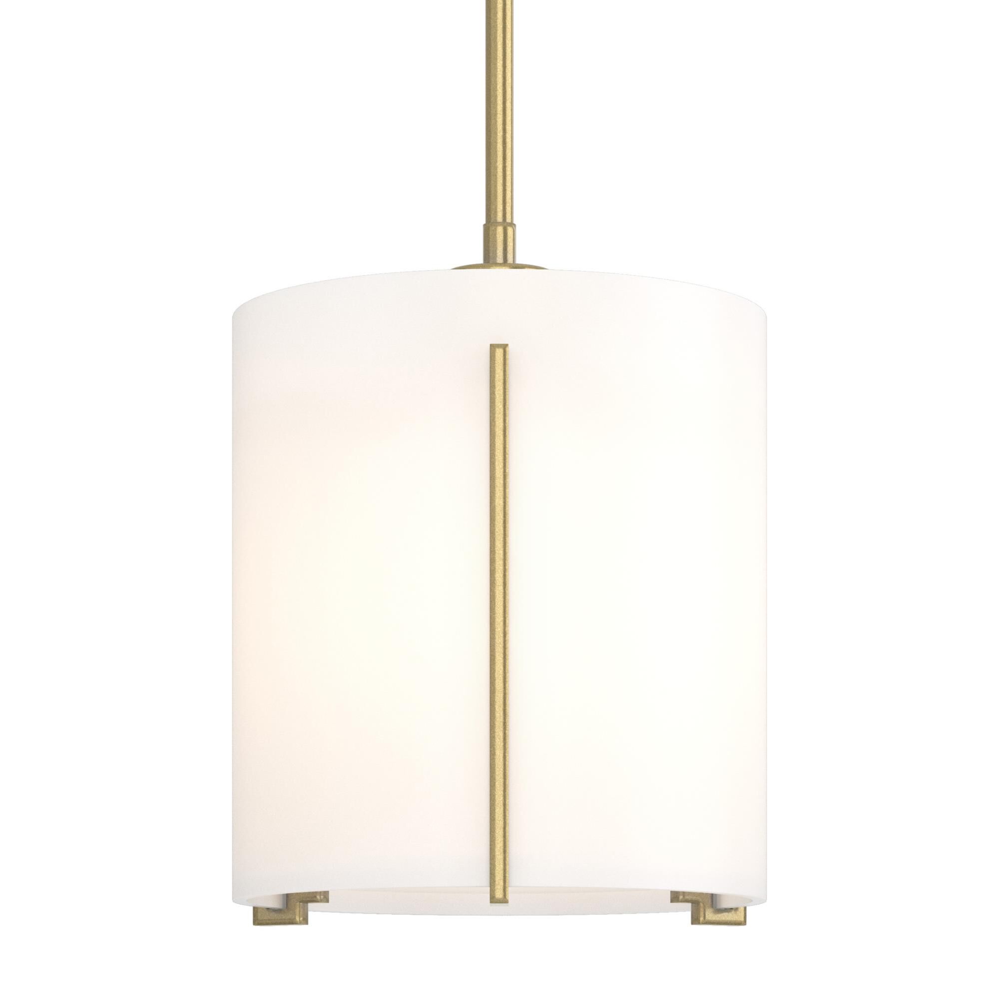 Shown in Modern Brass finish and Opal glass