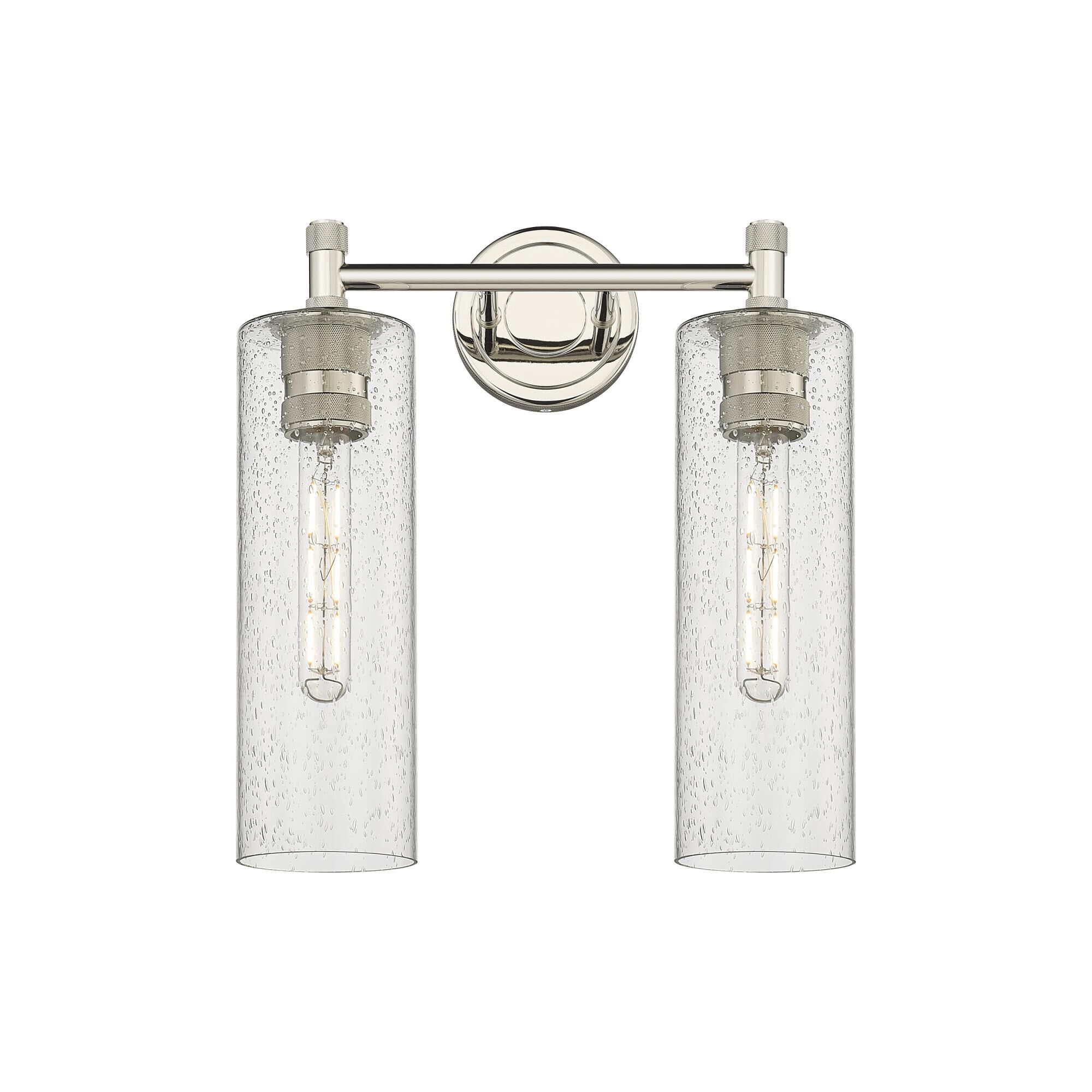 Shown in Polished Nickel finish and Seedy glass