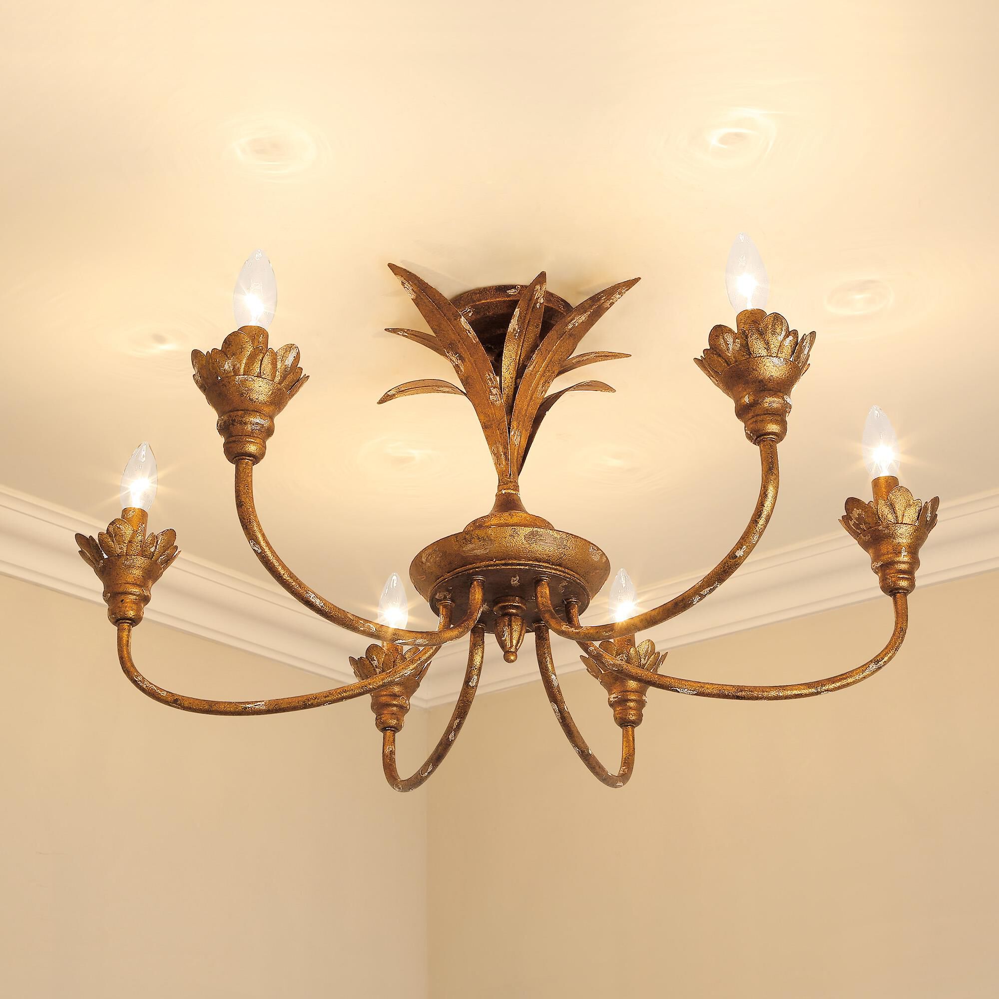 Lillianne 15 Inch Semi Flush Mount by Golden Lighting