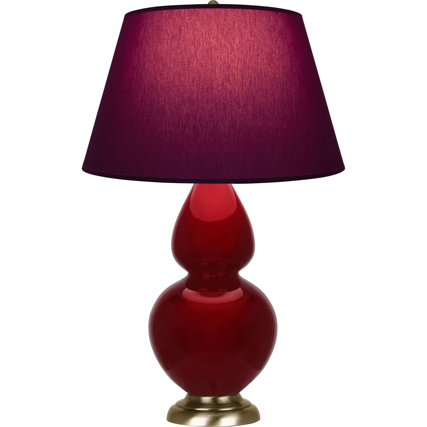 Shown in Sangria finish and Plum and Lavender shade and Antique Natural Brass accent