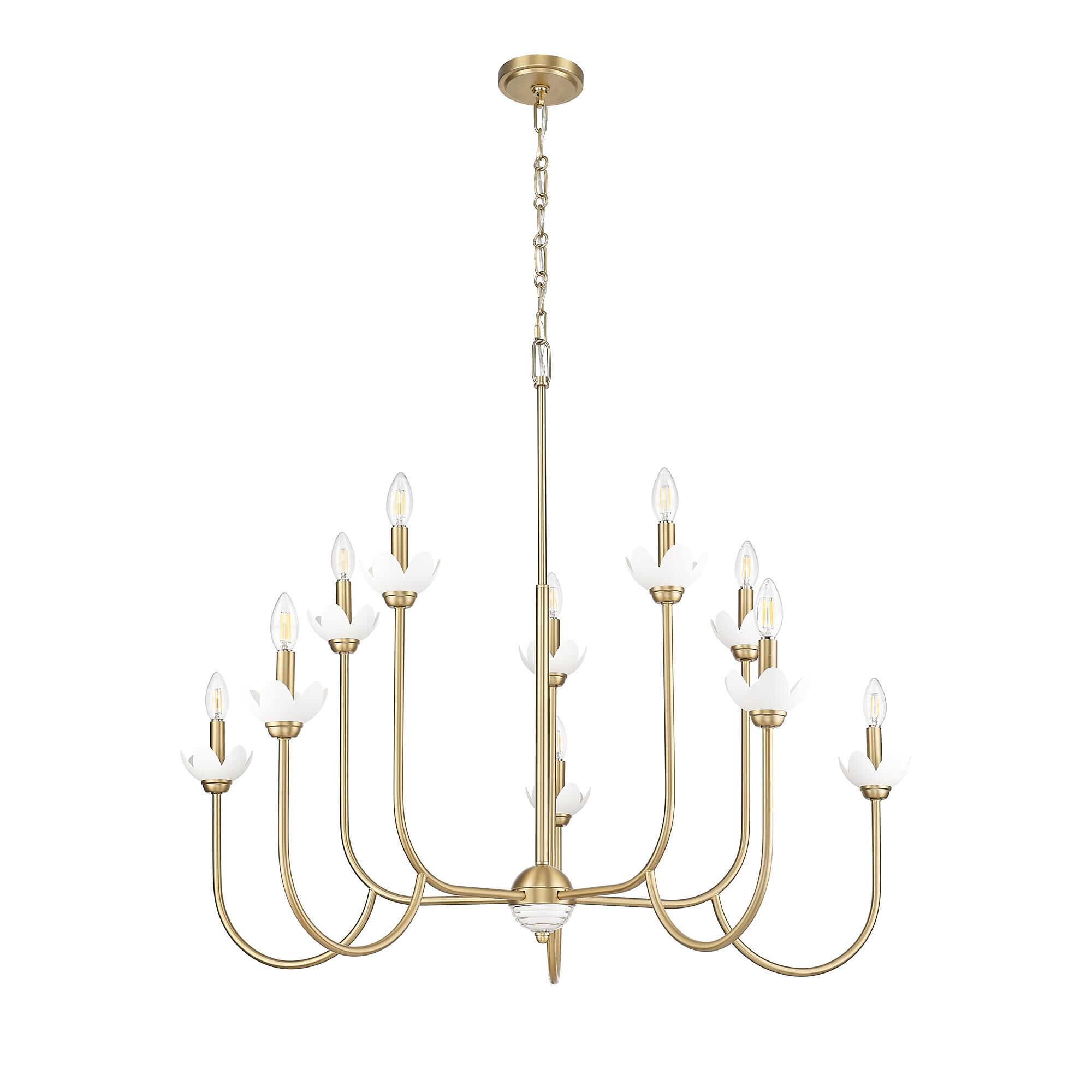 Shown in Modern Gold finish and Clear Ribbed glass and Clear Ribbed shade