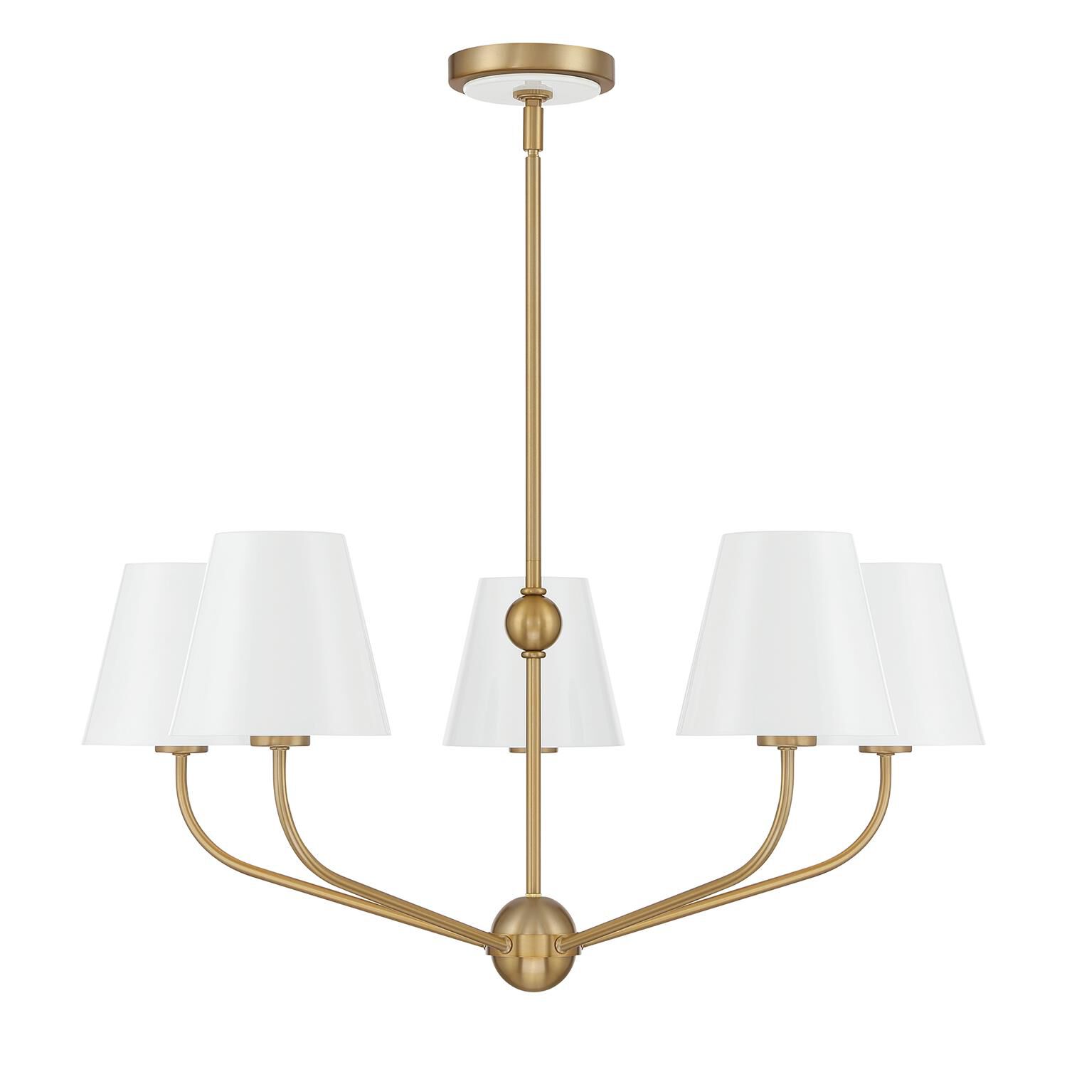 Shown in Vibrant Gold and White finish and Steel shade