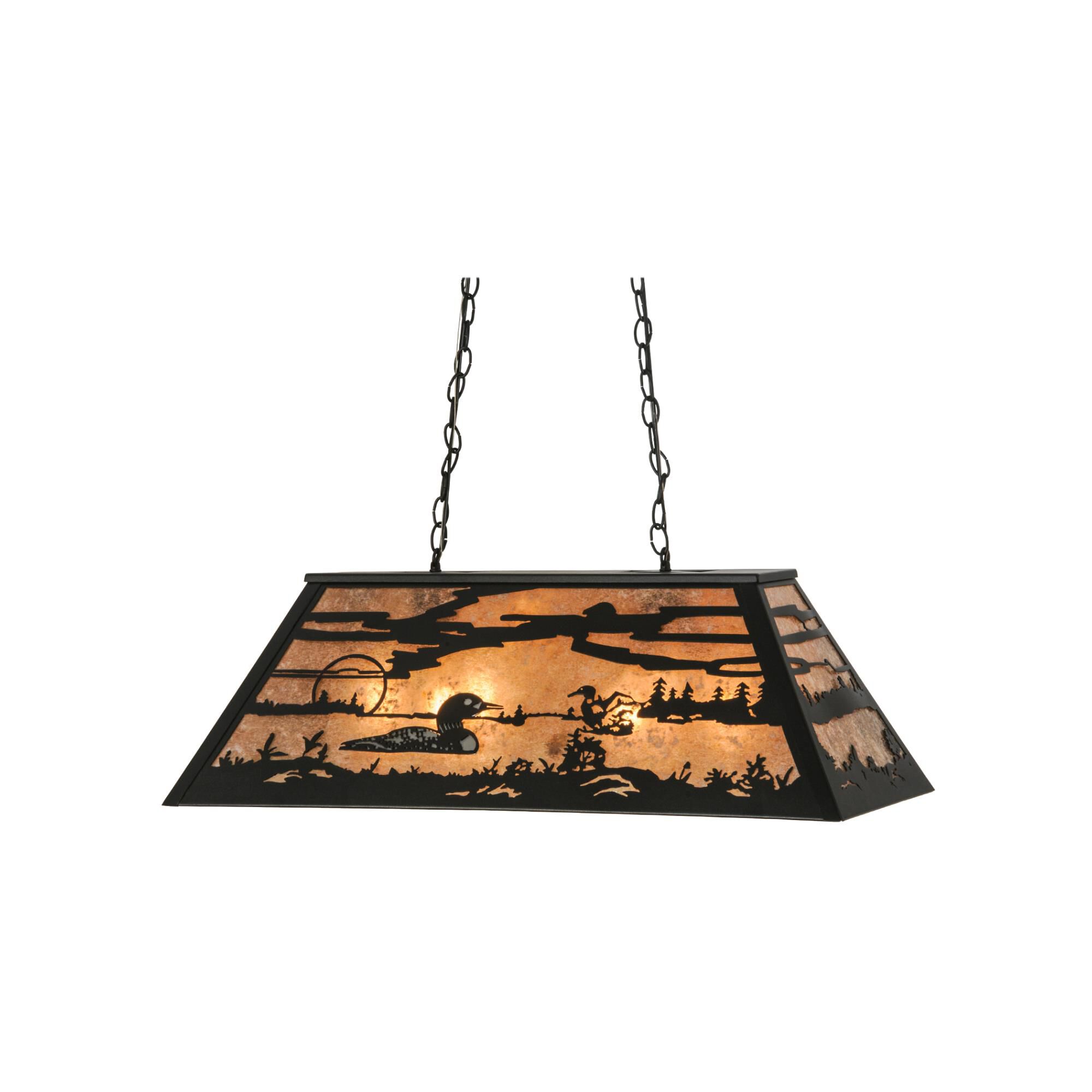 Shown in Black finish and Silver Mica glass