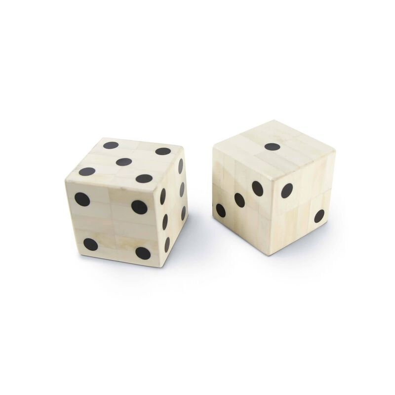 Oversized Bone Gaming Dice Sculpture by Regina Andrew