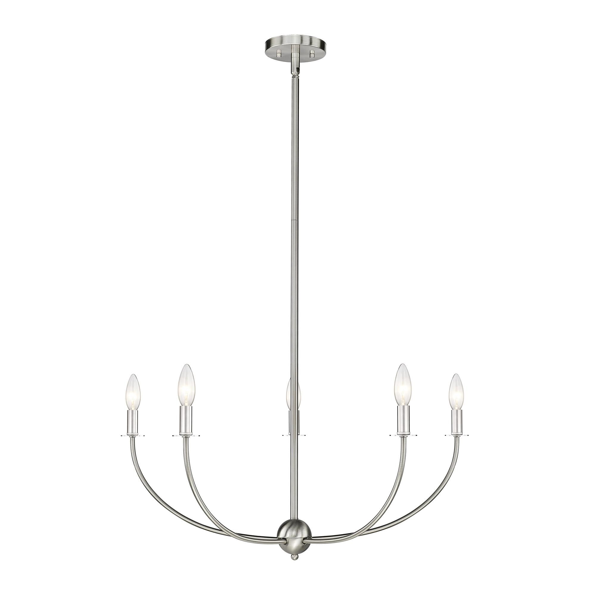 Shown in Brushed Nickel finish and White glass