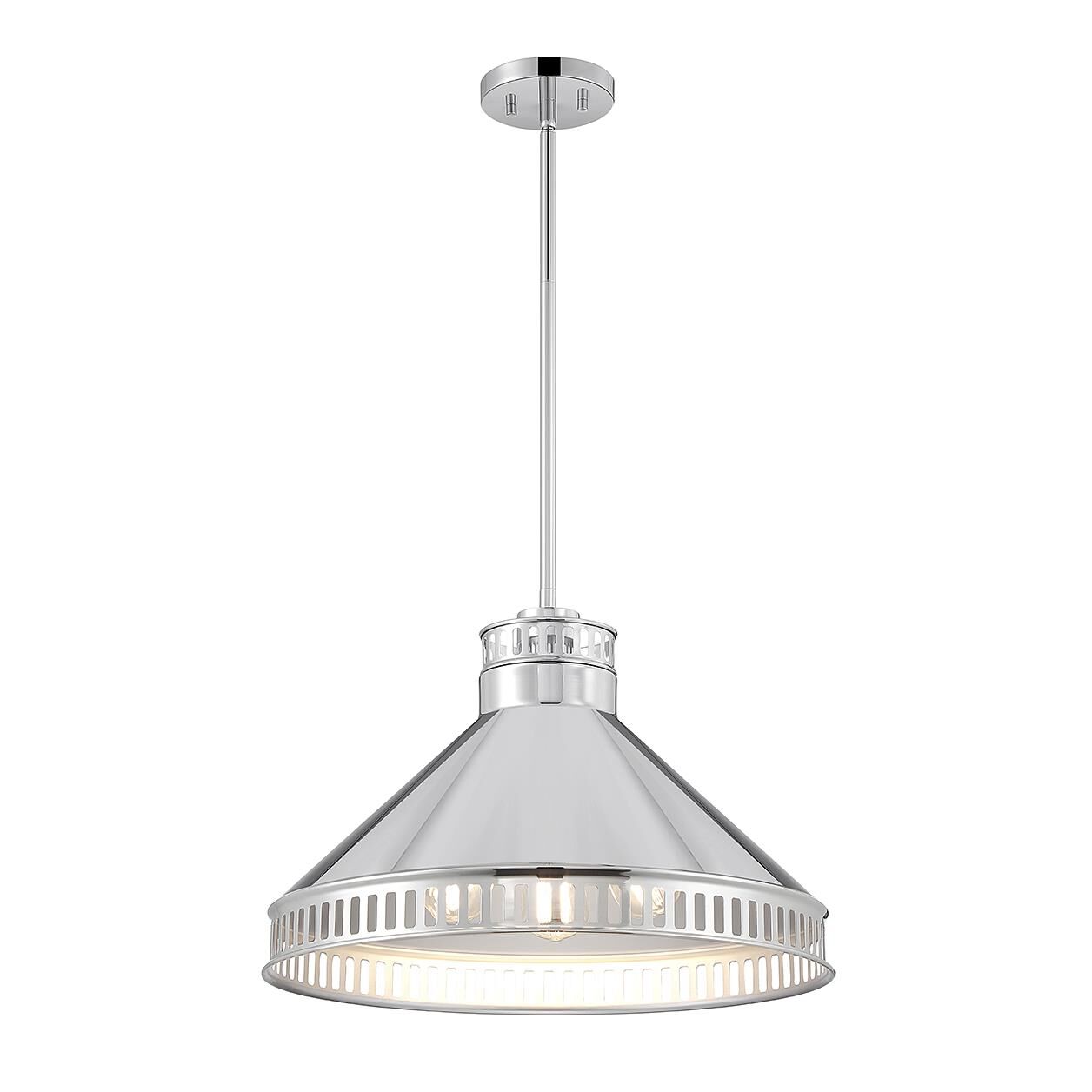 Shown in Polished Nickel finish and Metal shade