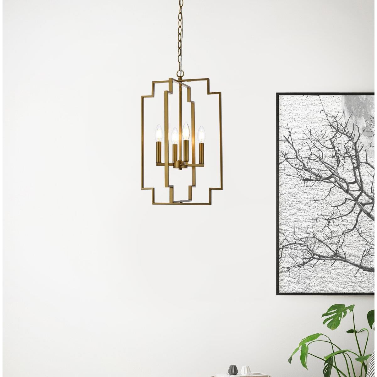 Rosenfeld 13 Inch Cage Pendant by Elegant Lighting