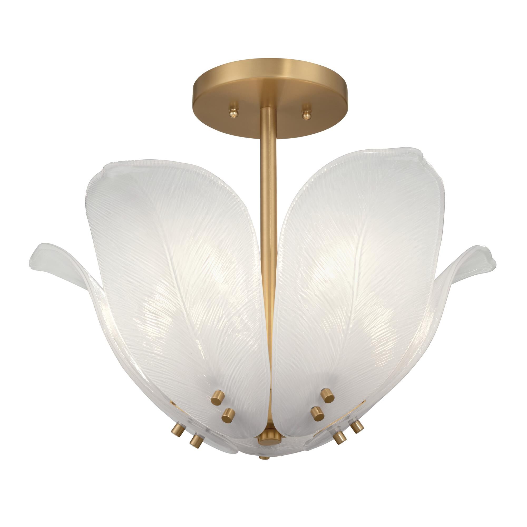 Shown in Legacy Brass finish and White glass