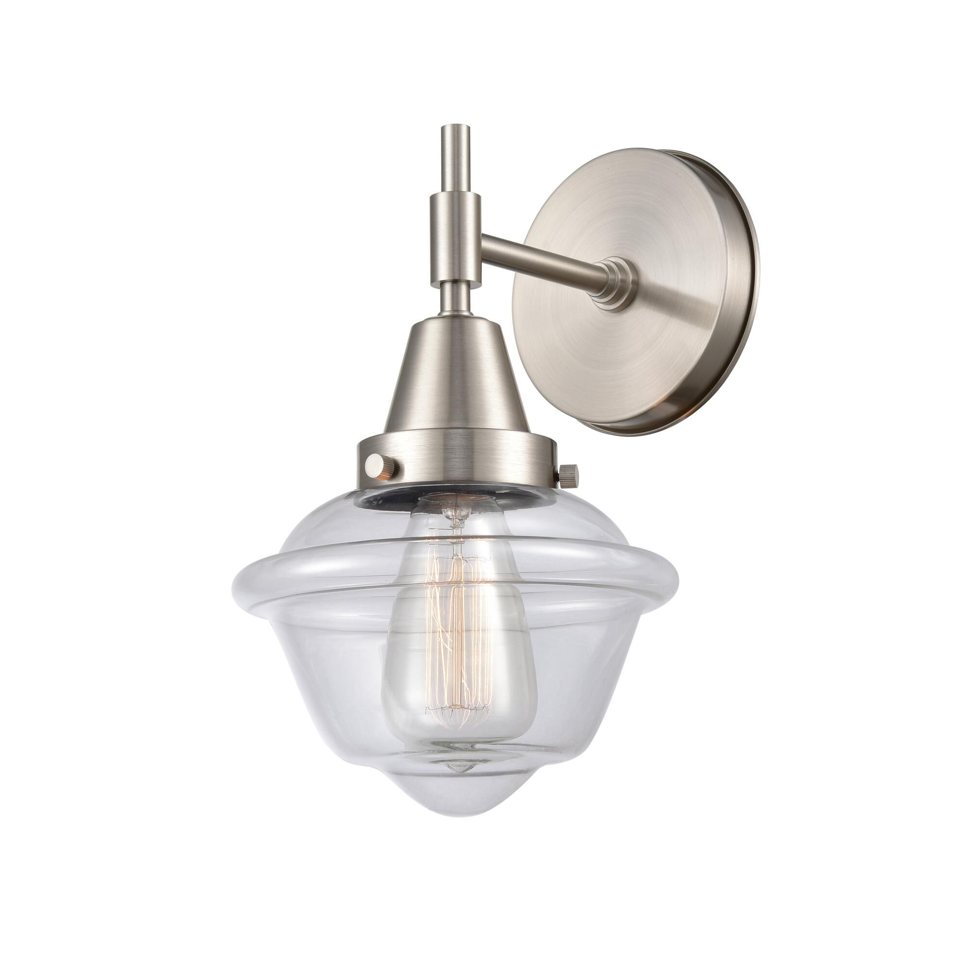 Shown in Satin Nickel finish and Clear Large Cone glass