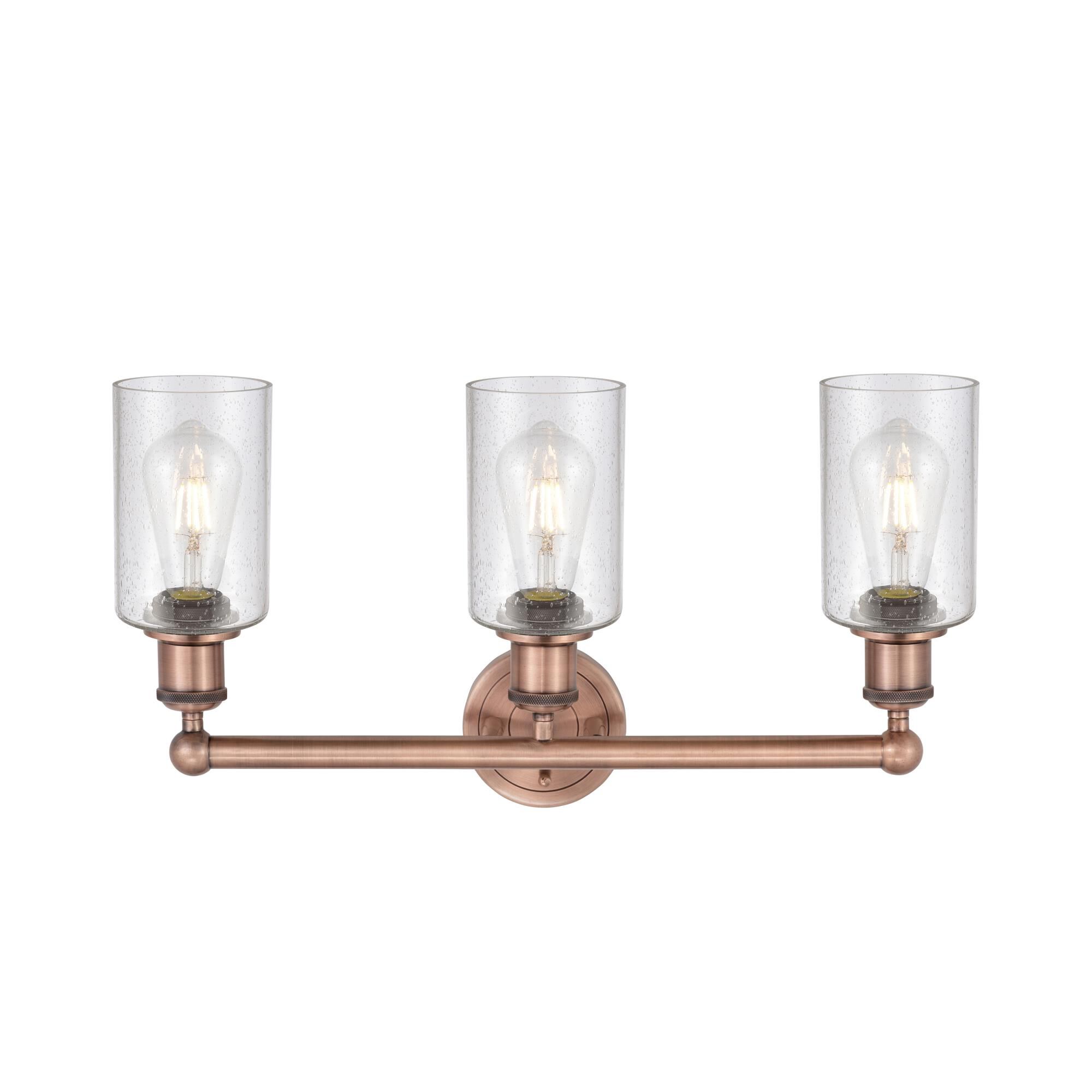Shown in Antique Copper finish and Seedy glass