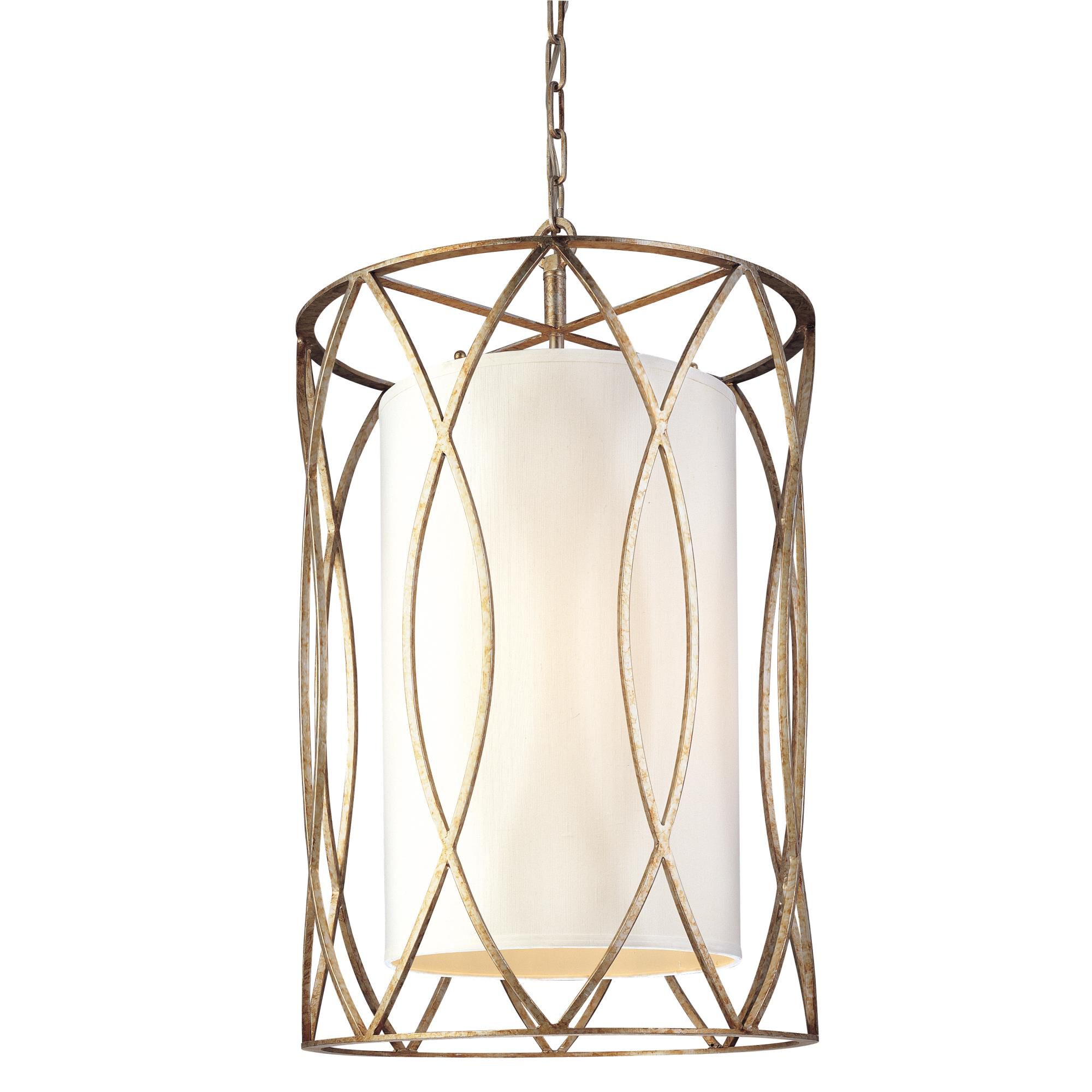 Shown in Deep Bronze finish and Bronze Leaf glass and Hardback Linen shade