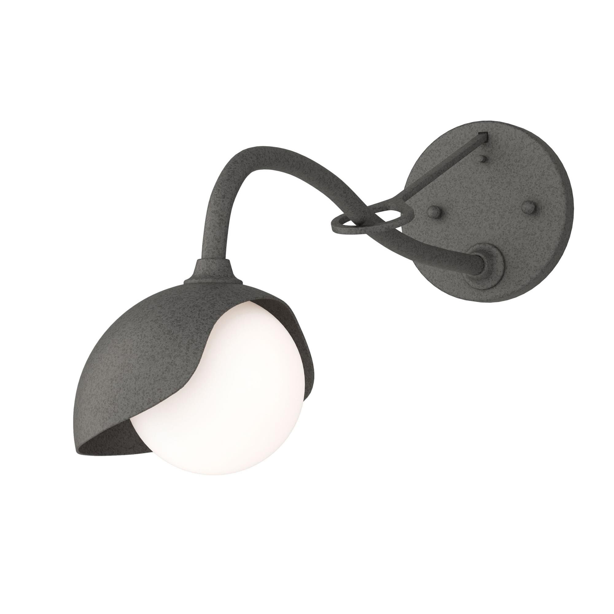 Shown in Natural Iron finish and Opal glass and Natural Iron (20) accent
