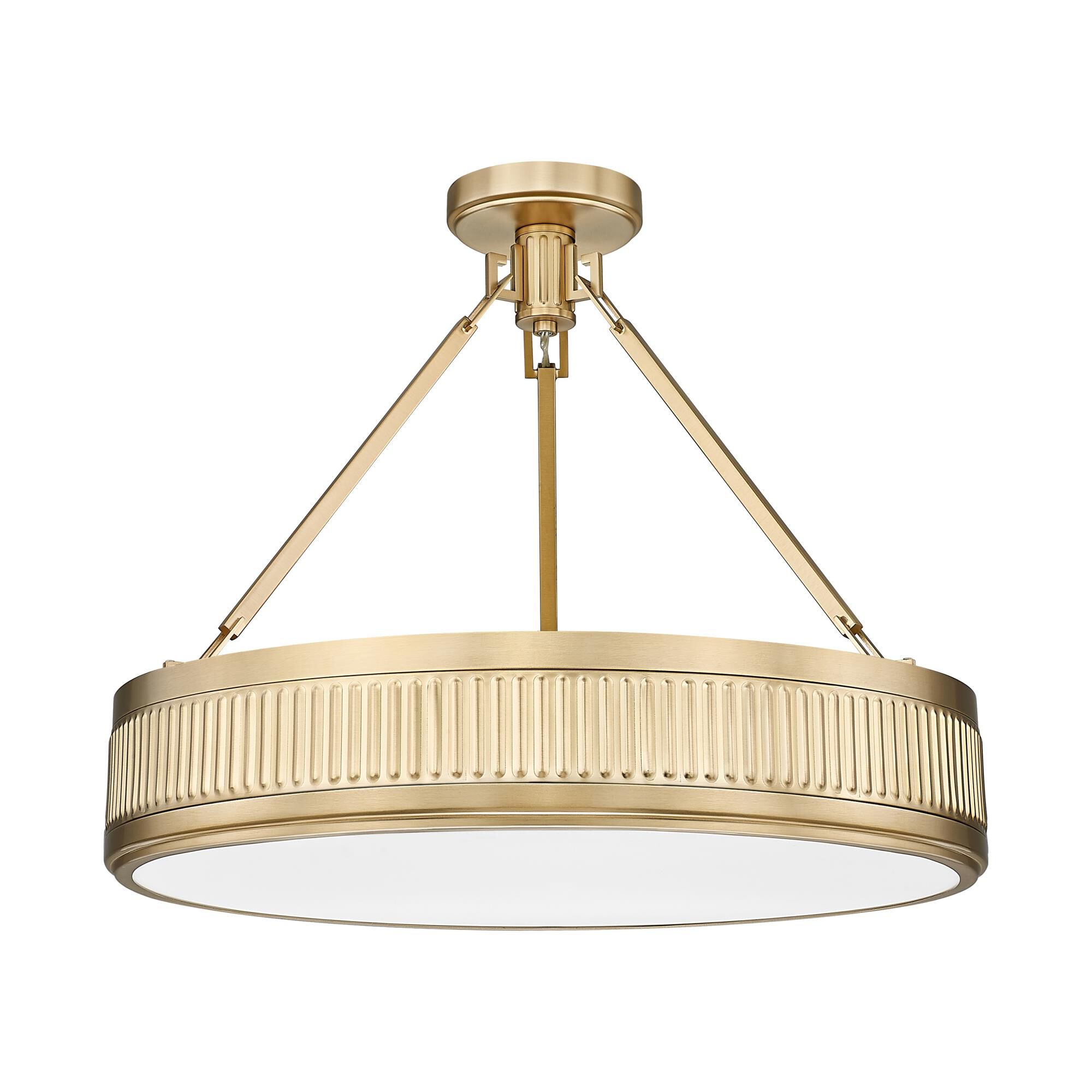 Shown in Modern Gold finish and White glass