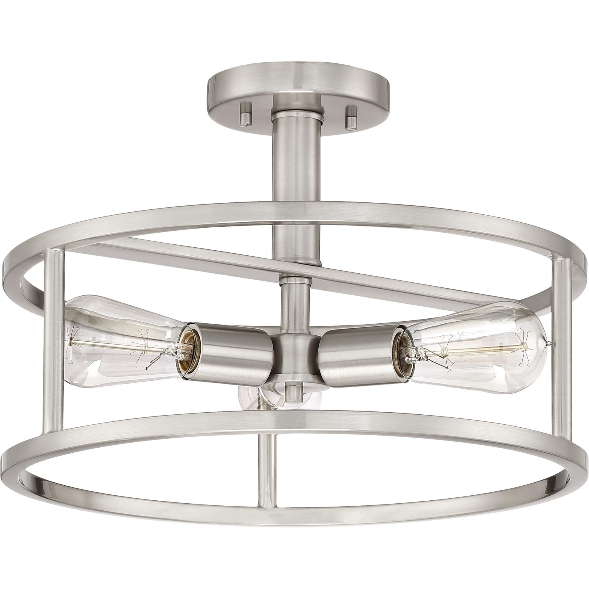 New Harbor 15 Inch 3 Light Semi Flush Mount by Quoizel