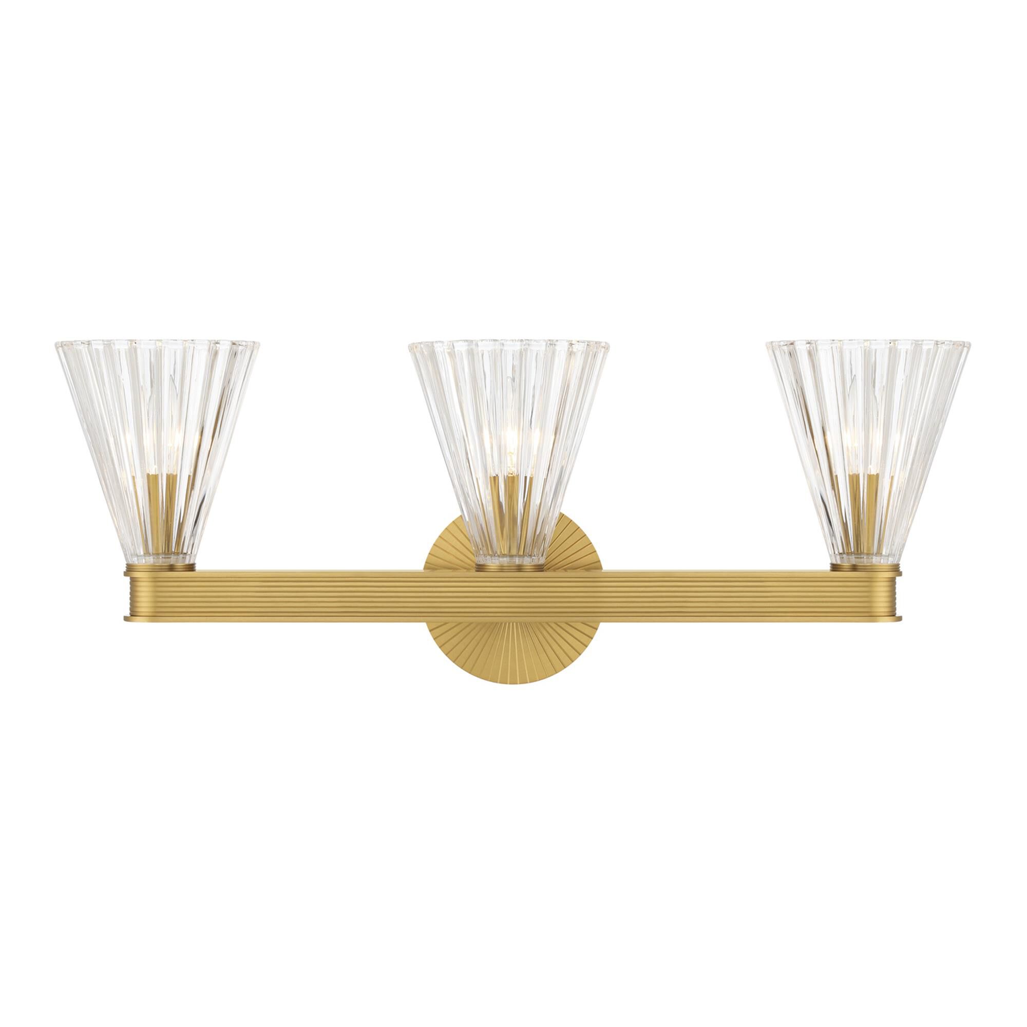 Shown in Luxe Gold finish and Glass shade