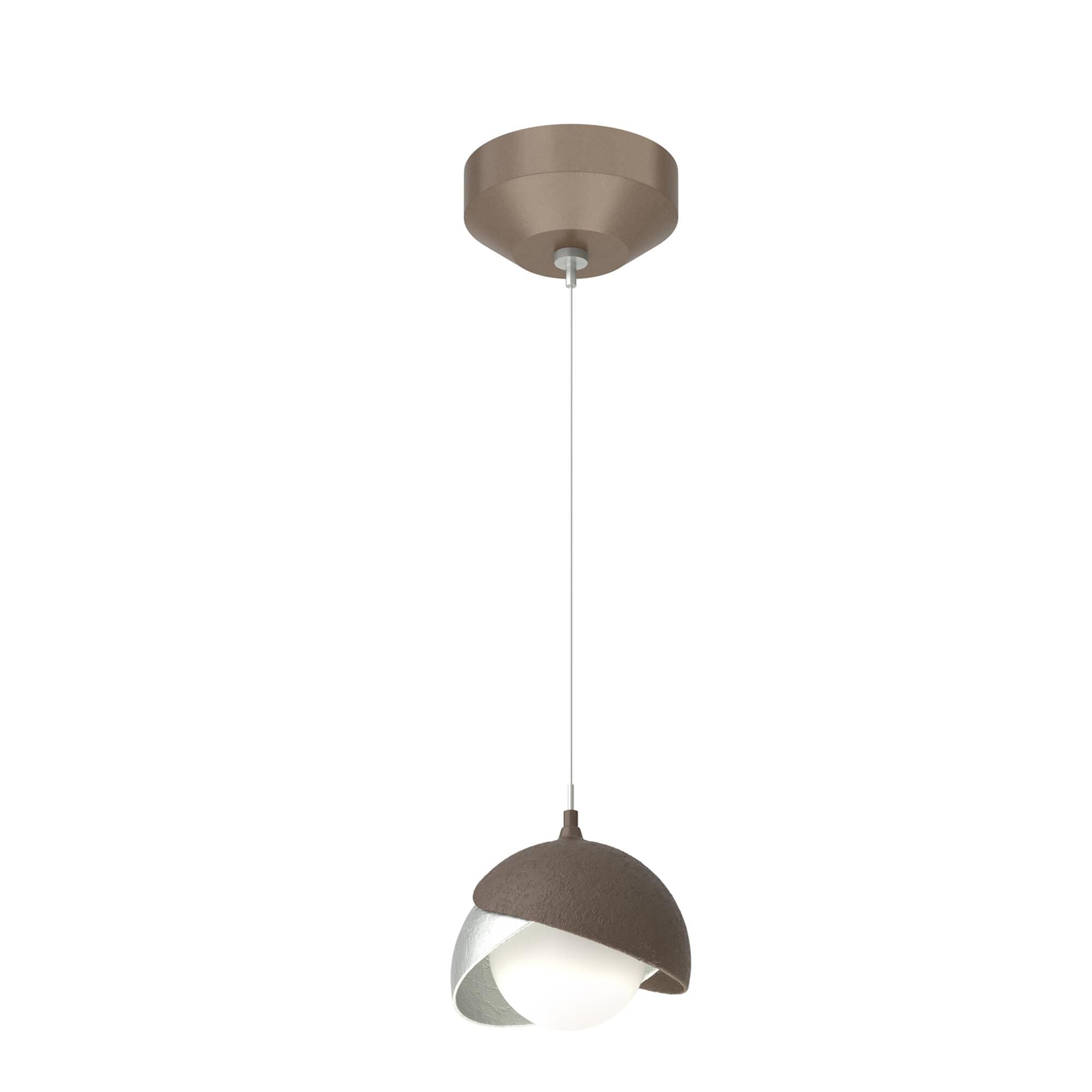 Shown in Bronze finish and Opal glass and Vintage Platinum  accent