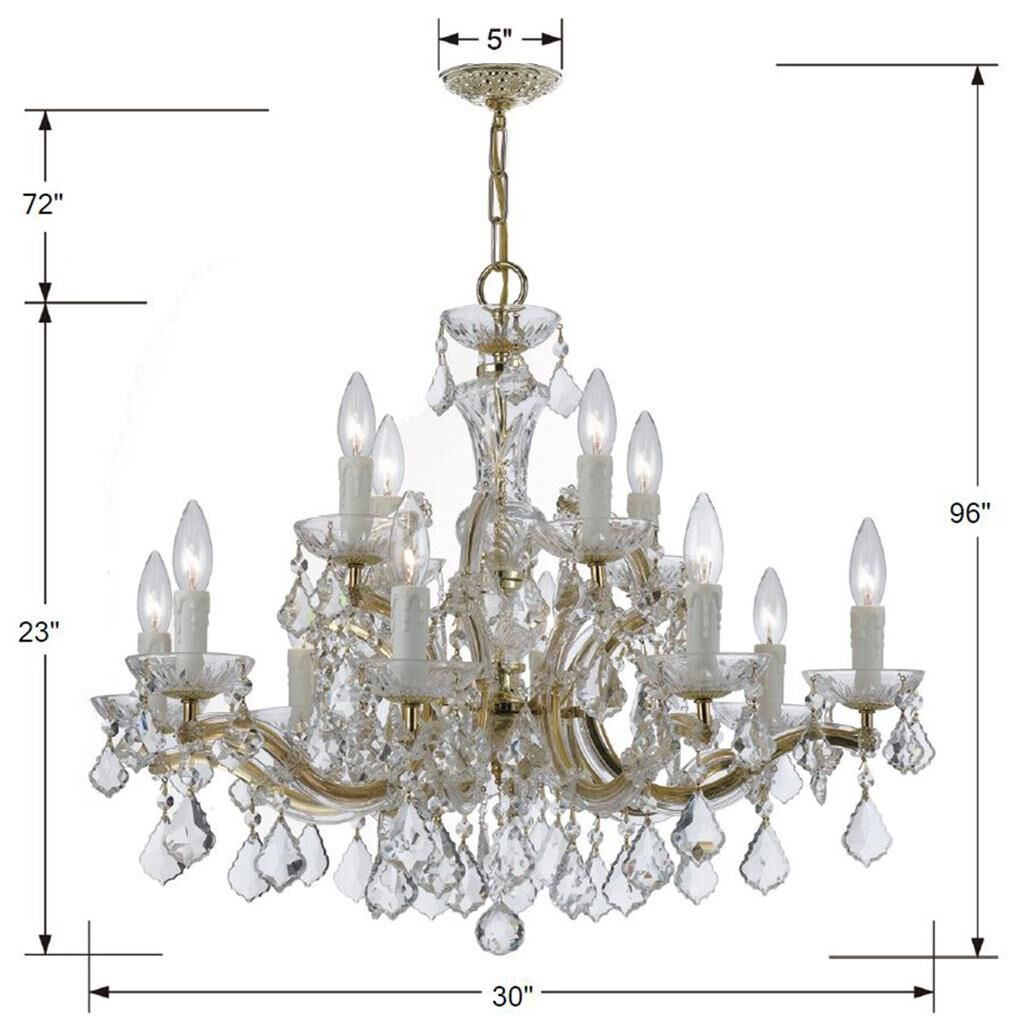 Maria Theresa 30 Inch 12 Light Chandelier by Crystorama
