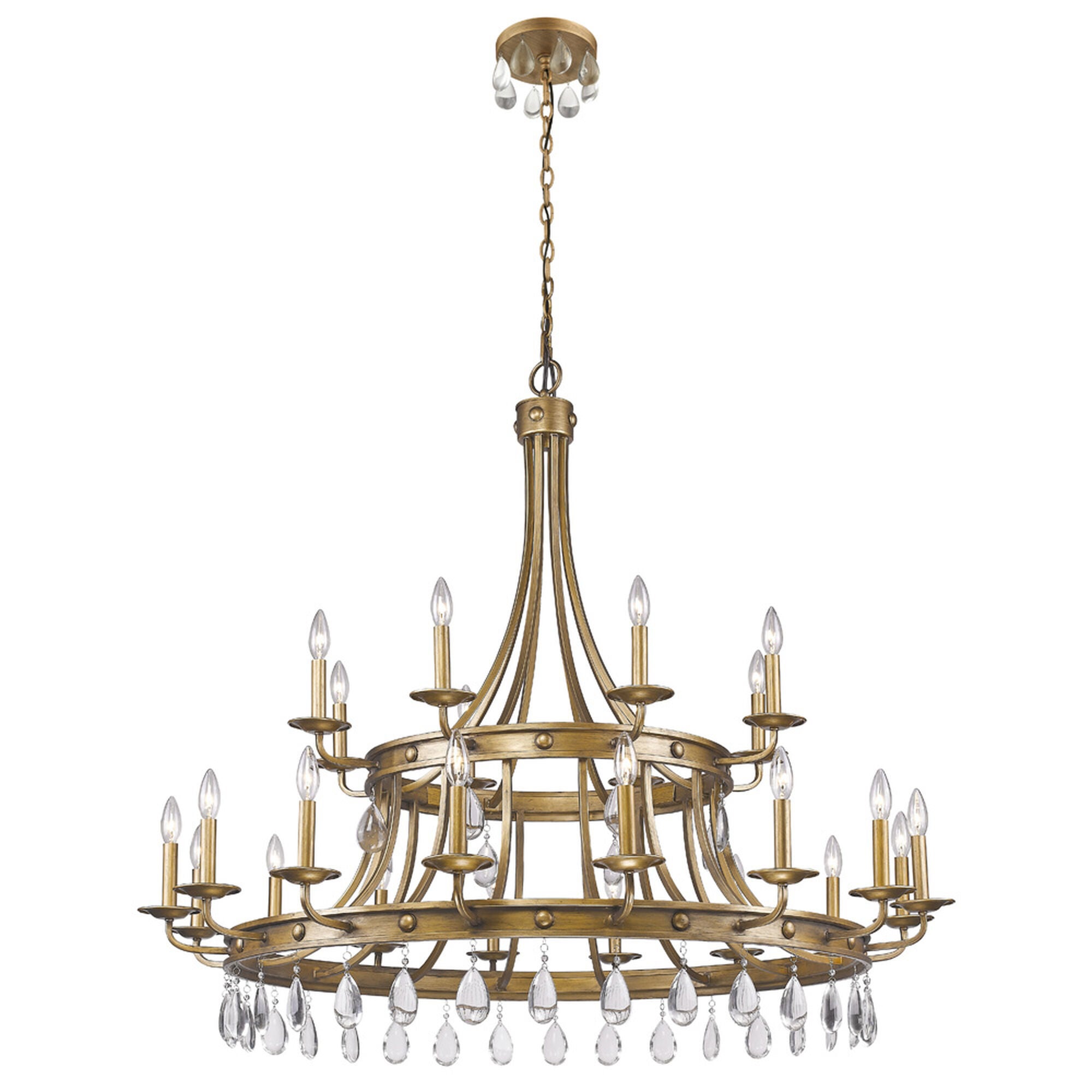 Shown in Antique Gold finish and -- glass and -- shade