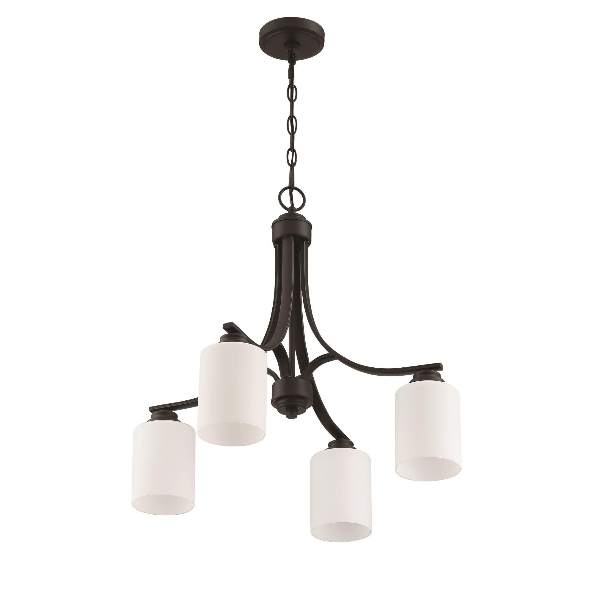 Shown in Flat Black finish and White Frosted glass and Glass shade