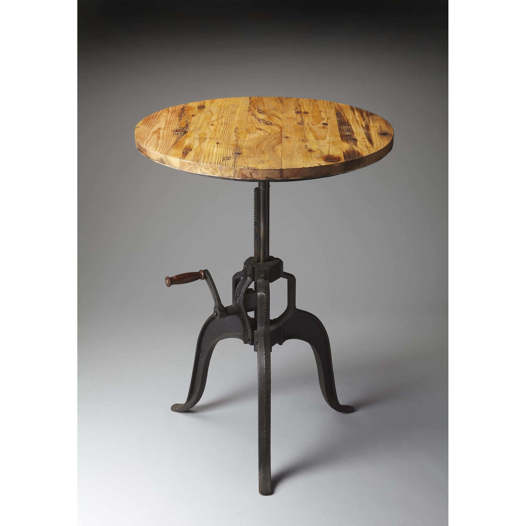 Shown in Iron Base And Recycled Wood Top finish