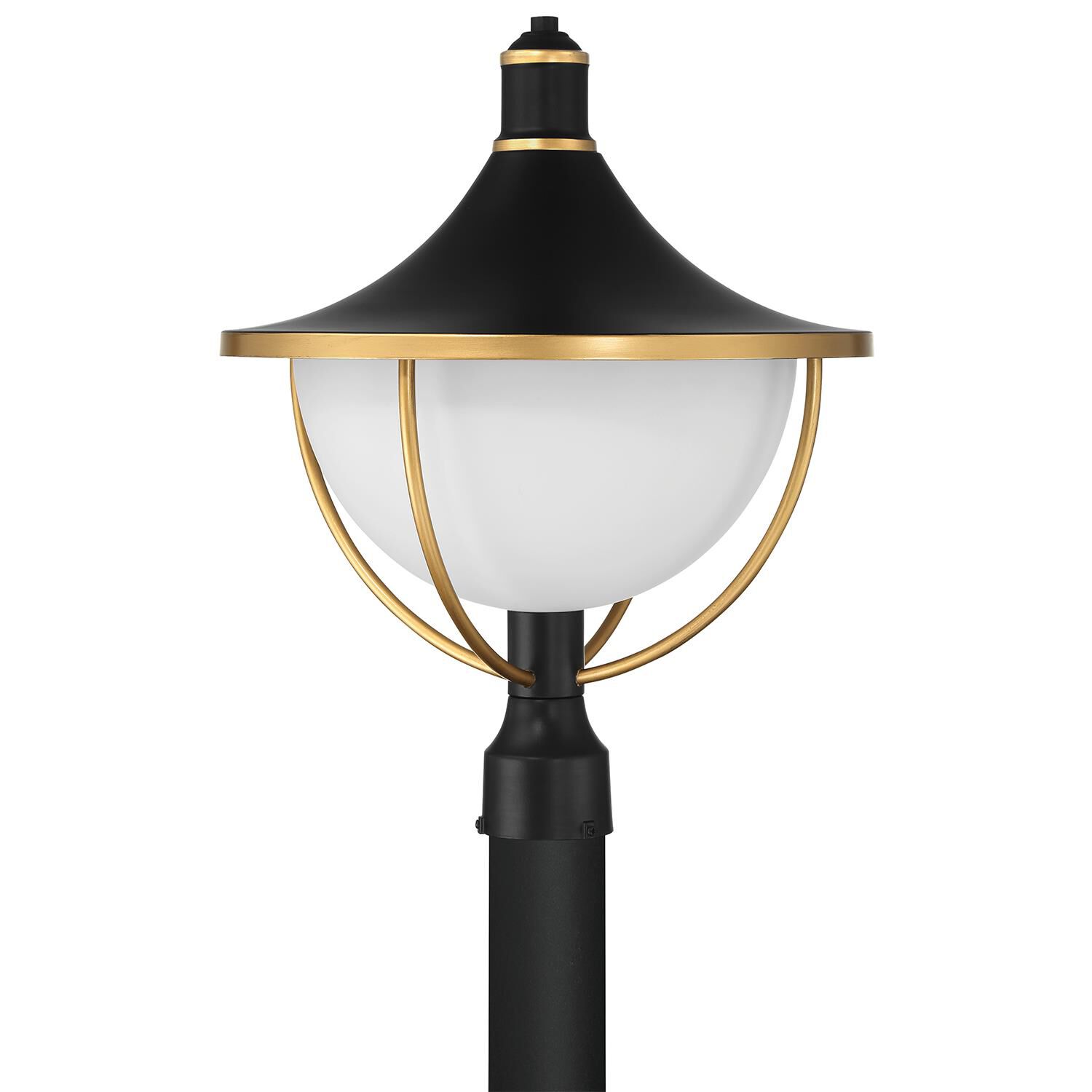 Shown in Matte Black and Textured Gold finish and White glass