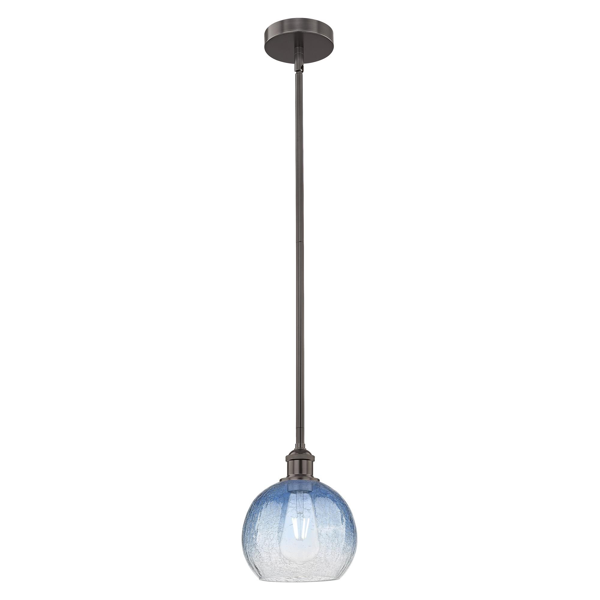 Shown in Oil Rubbed Bronze finish and Sapphire Blue glass