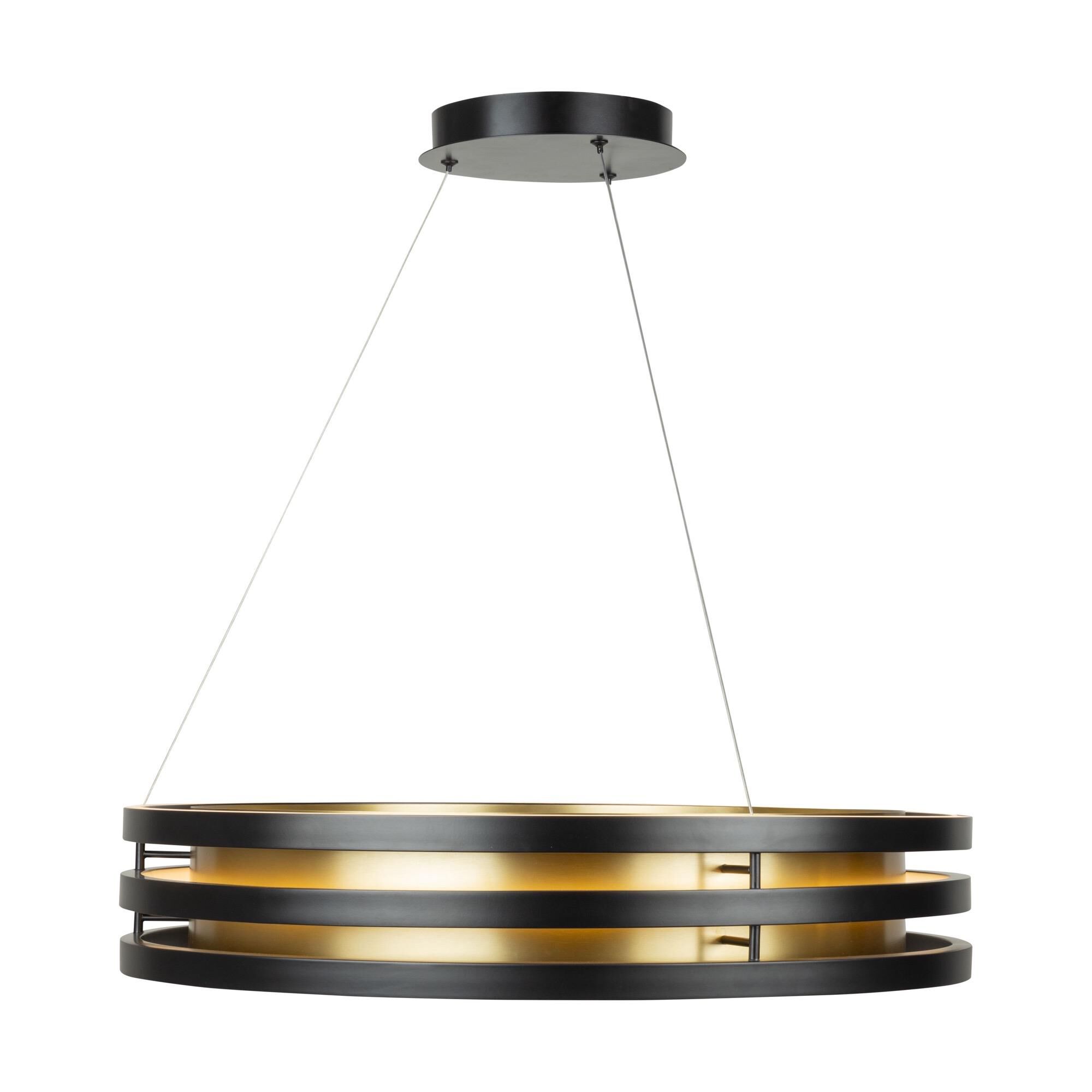 Shown in Black And Brushed Brass finish and Silicone shade