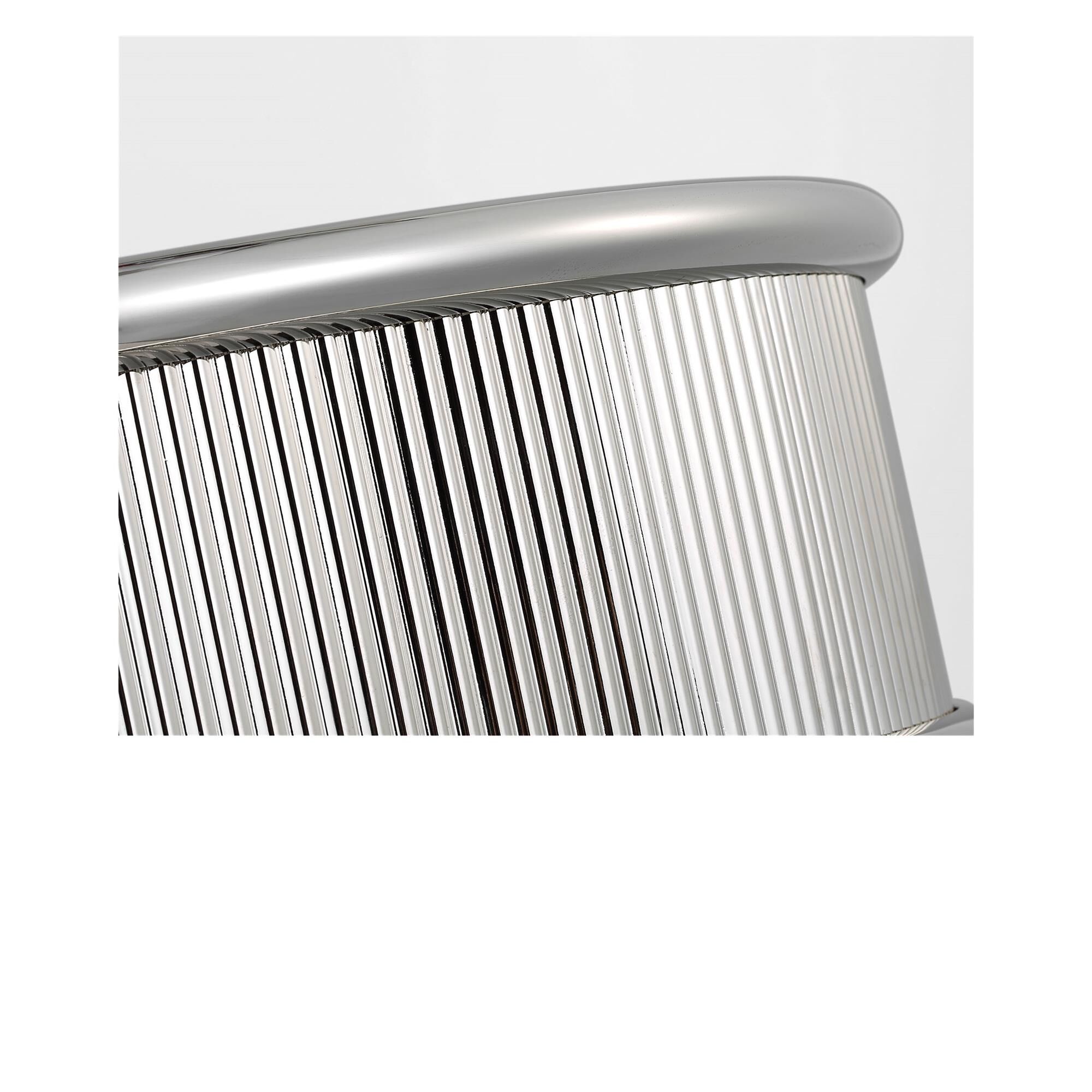 Shown in Polished Nickel finish and Silk Screen White Inside, Clear Outside shade