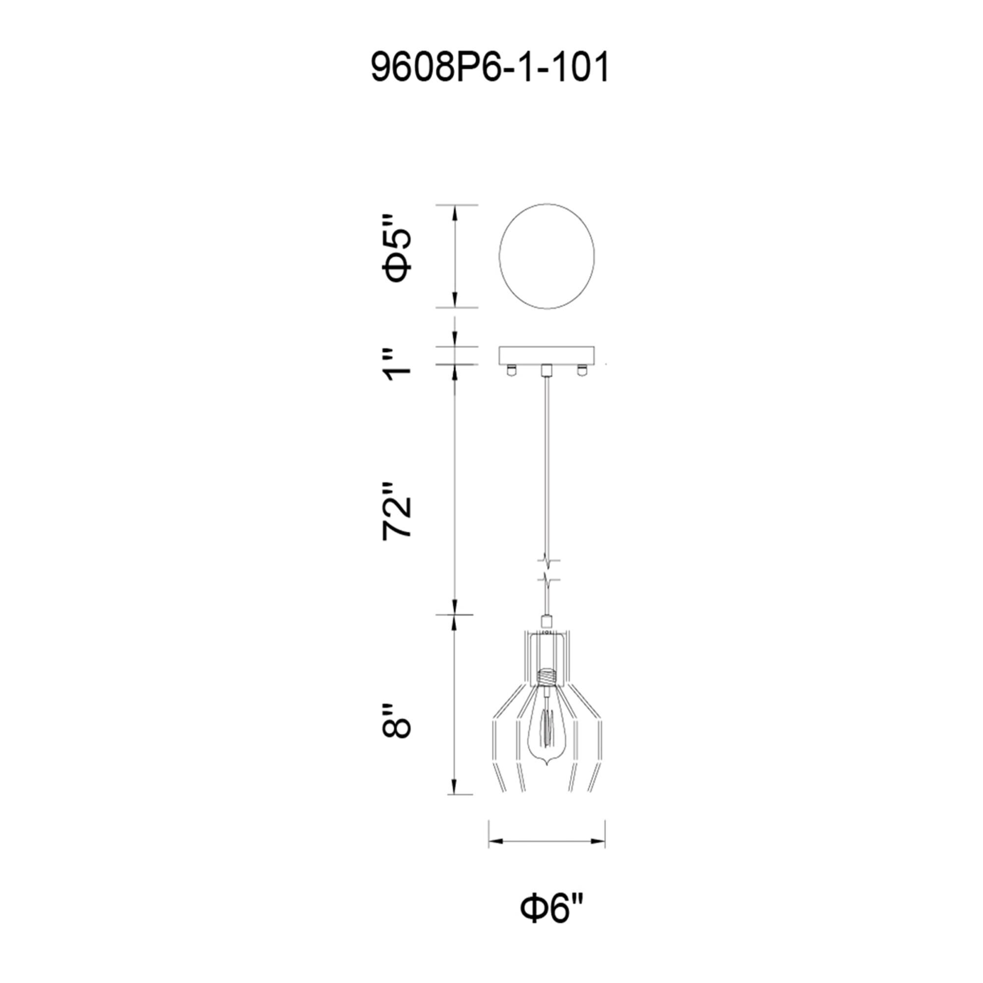 CWI Lighting Secure 6 Inch Mini Pendant