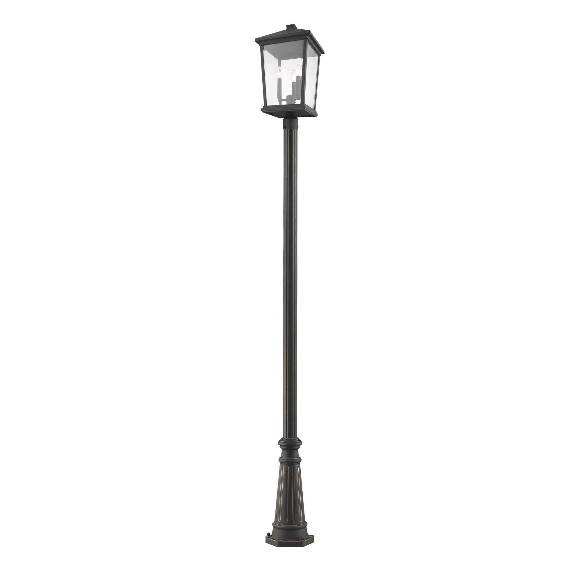 Shown in Oil Rubbed Bronze finish and Glass shade