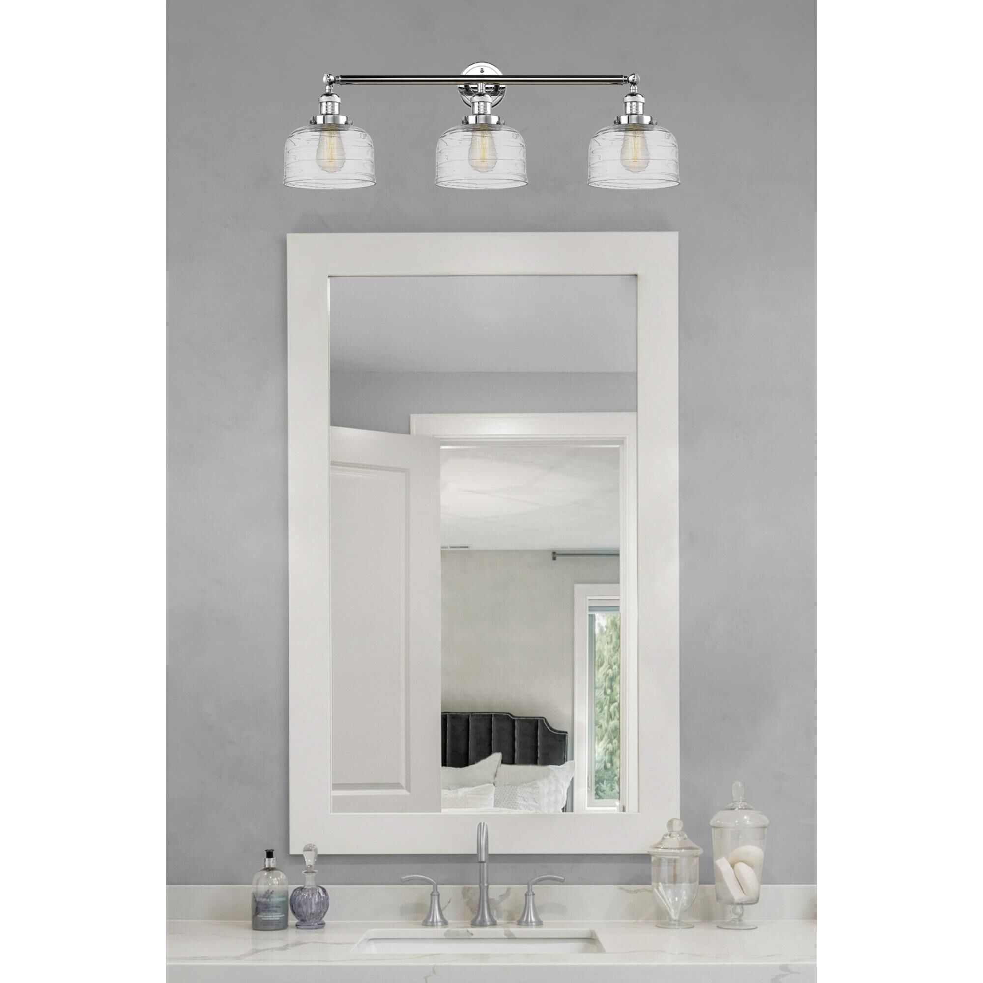 Shown in Polished Chrome finish and Clear glass