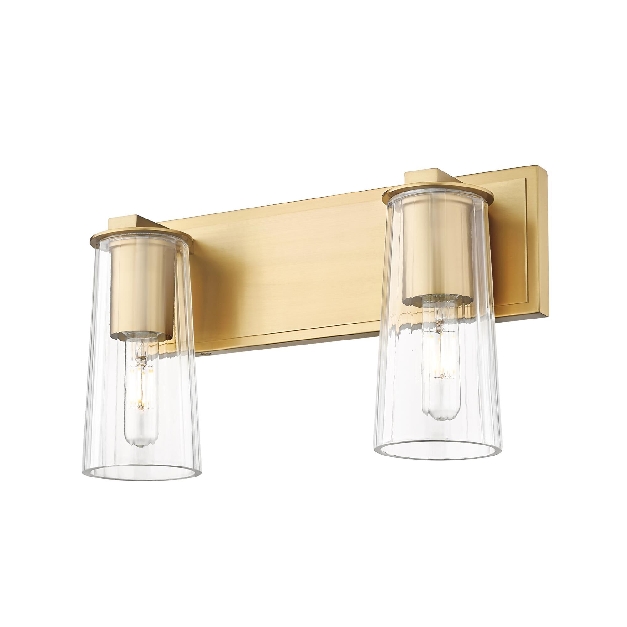 Shown in Modern Gold finish and Clear glass and Clear shade