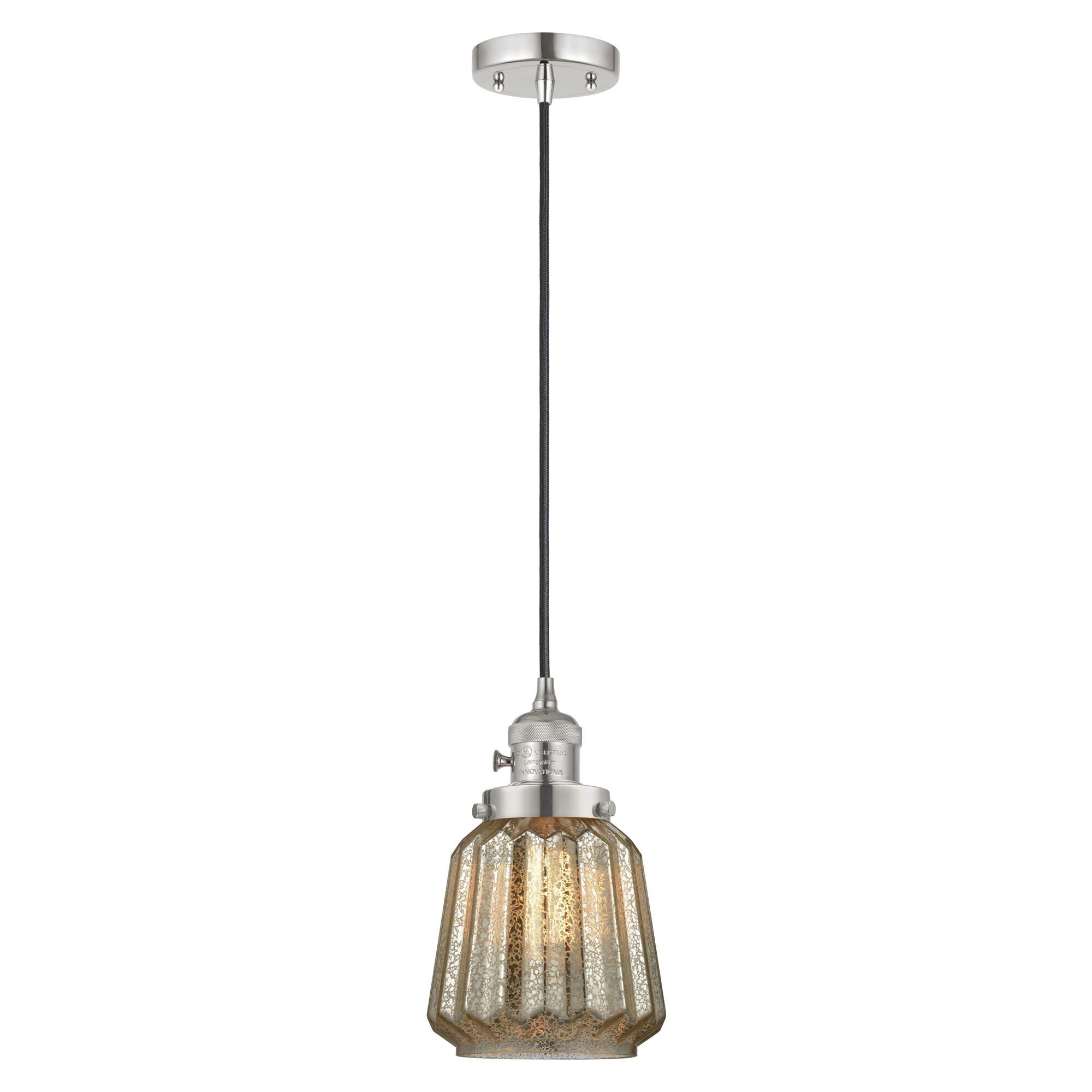 Shown in Polished Nickel finish and Mercury glass