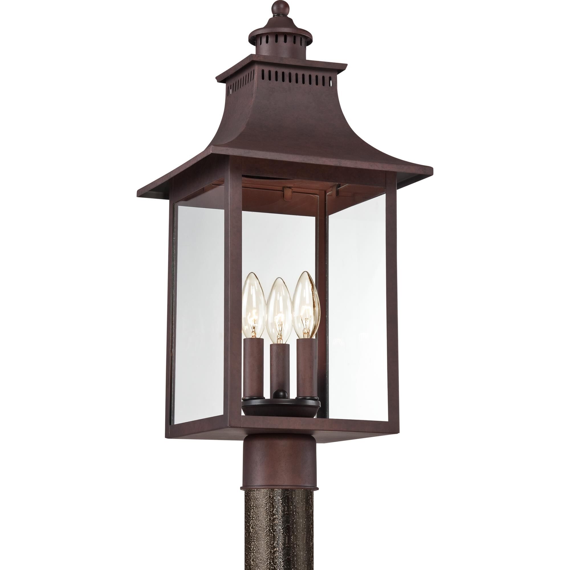 Chancellor 22 Inch Tall 3 Light Outdoor Post Lamp by Quoizel