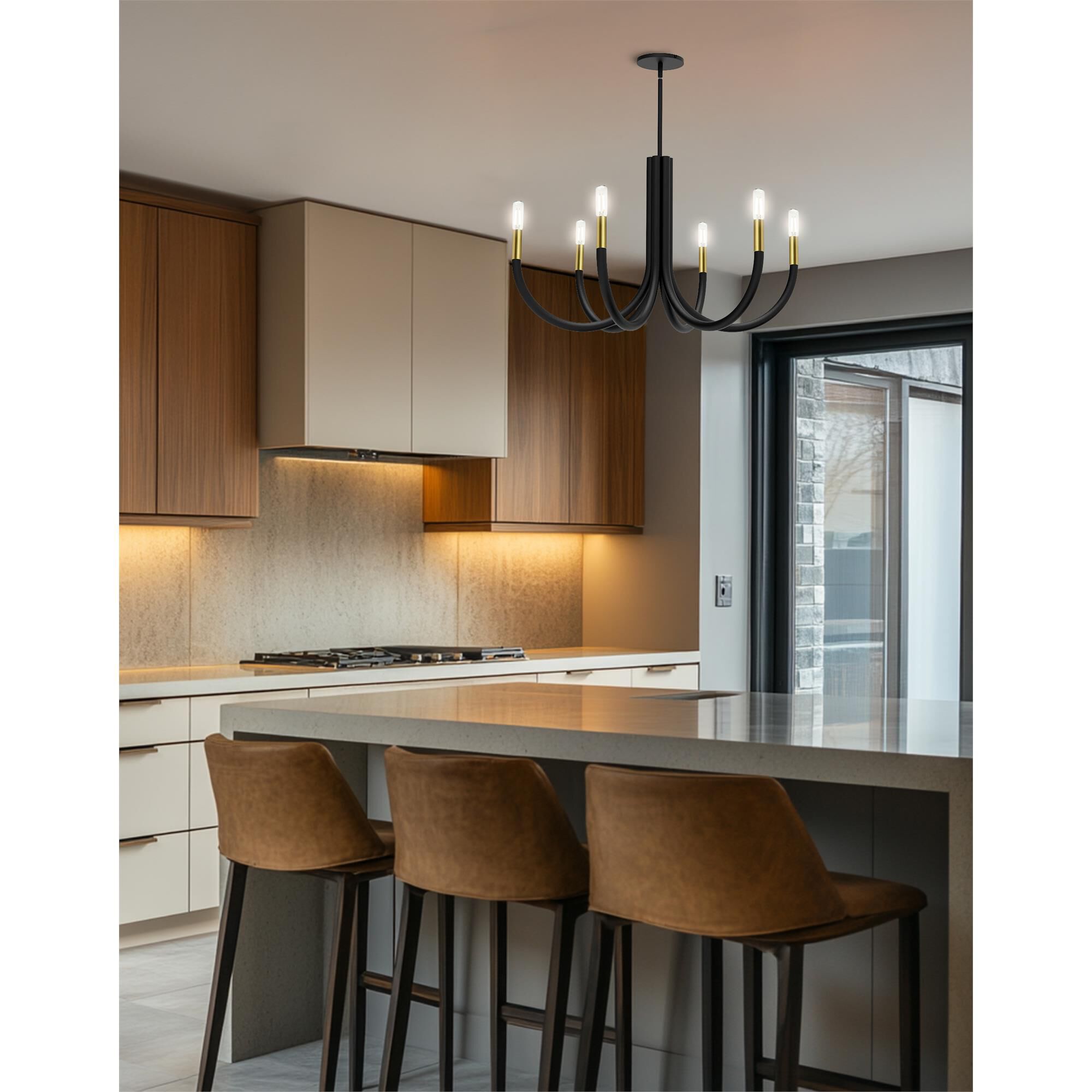 Wand 28 Inch 6 Light Chandelier by Dainolite