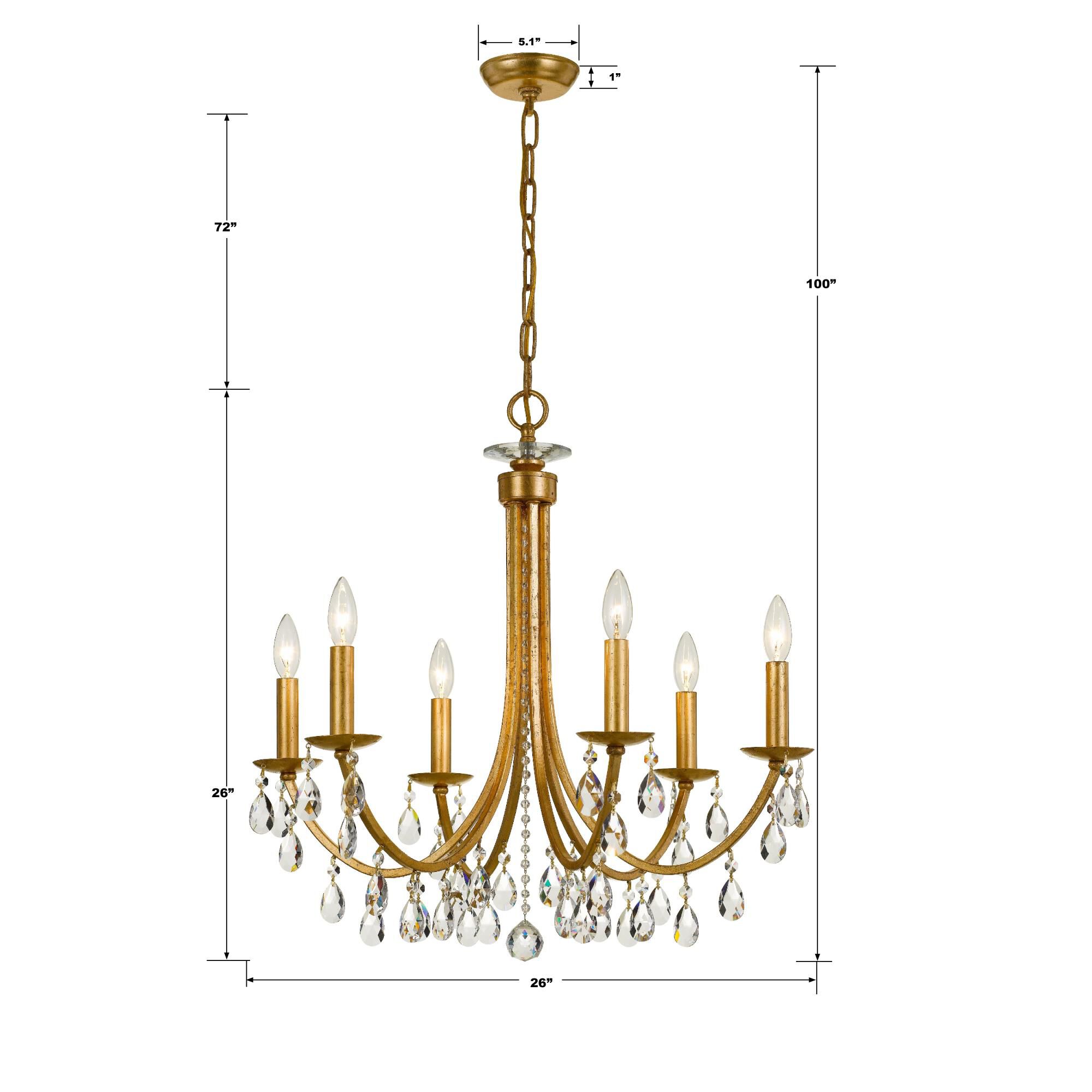 Shown in Antique Gold finish and Hand Cut Crystal crystal