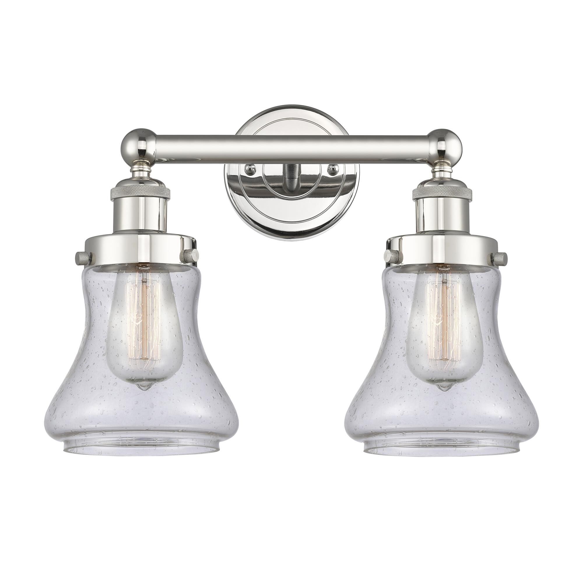 Shown in Polished Nickel finish and Seedy glass