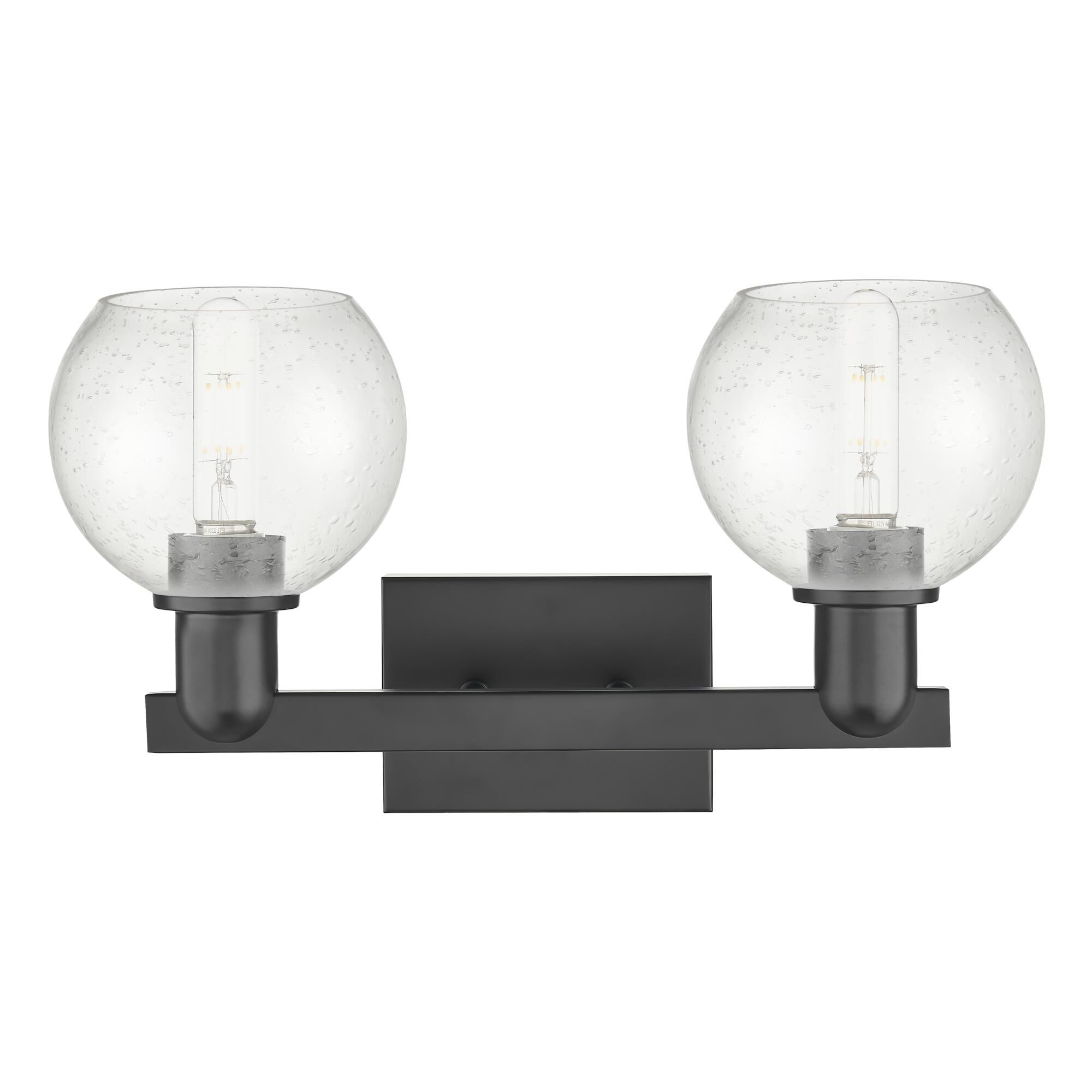 Shown in Matte Black finish and Seedy glass