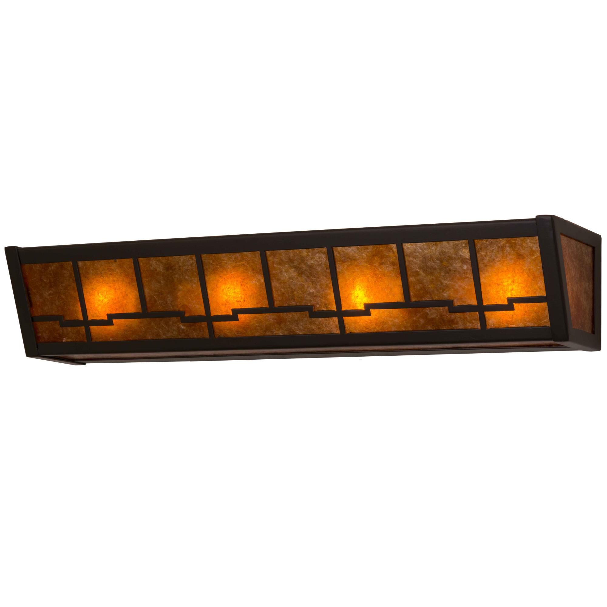 Shown in Timeless Bronze finish and Amber Mica glass