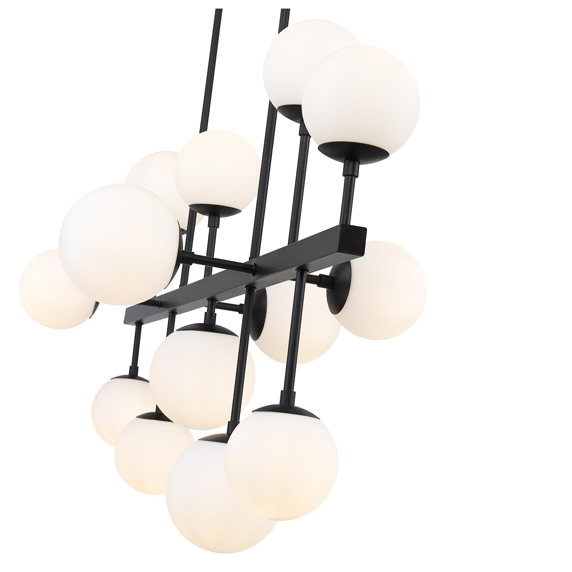 Shown in Matte Black finish and Glass shade