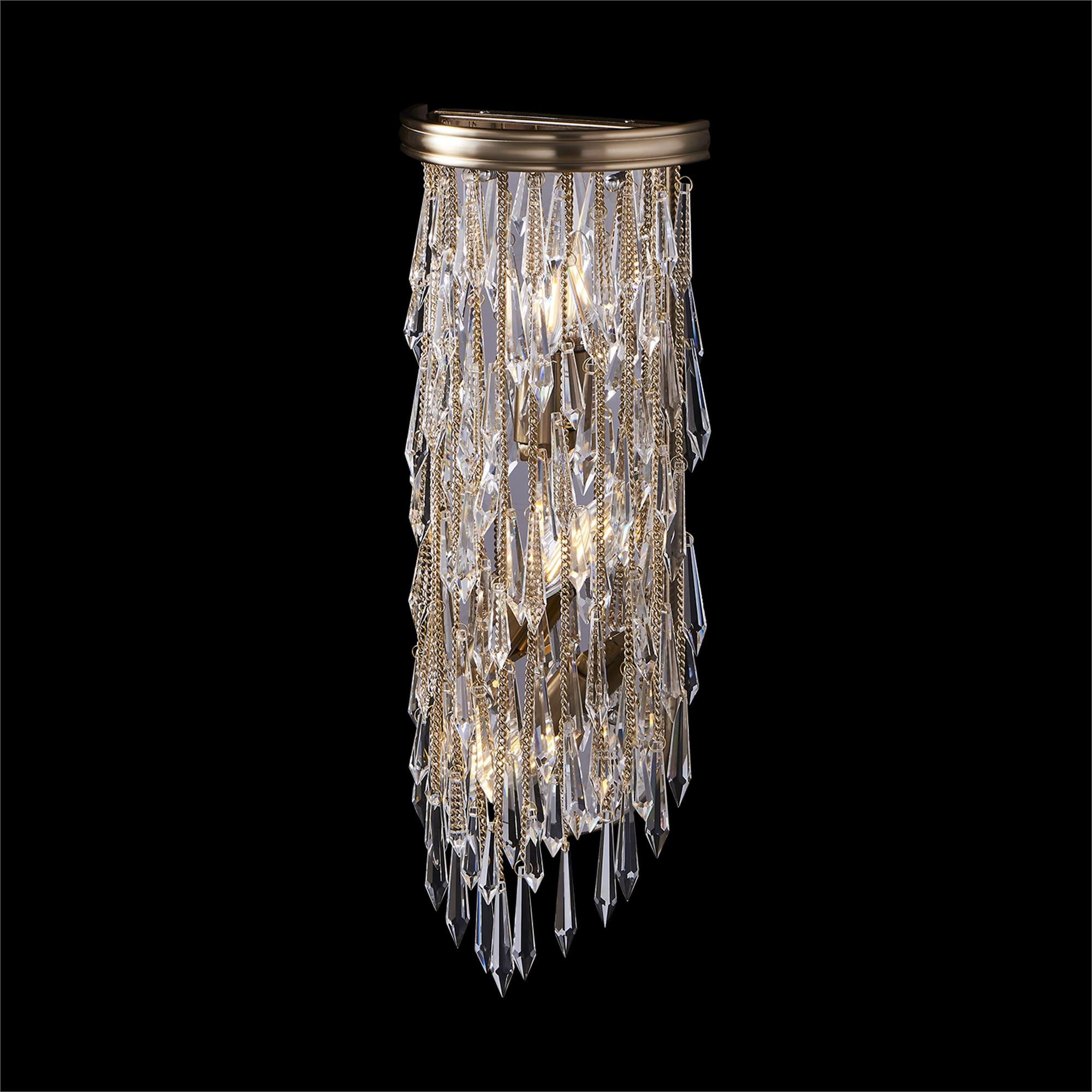 Shown in Brushed Champagne Gold finish and Firenze Clear crystal