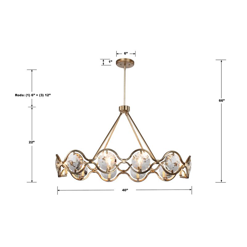 Quincy 40 Inch 10 Light Chandelier by Crystorama
