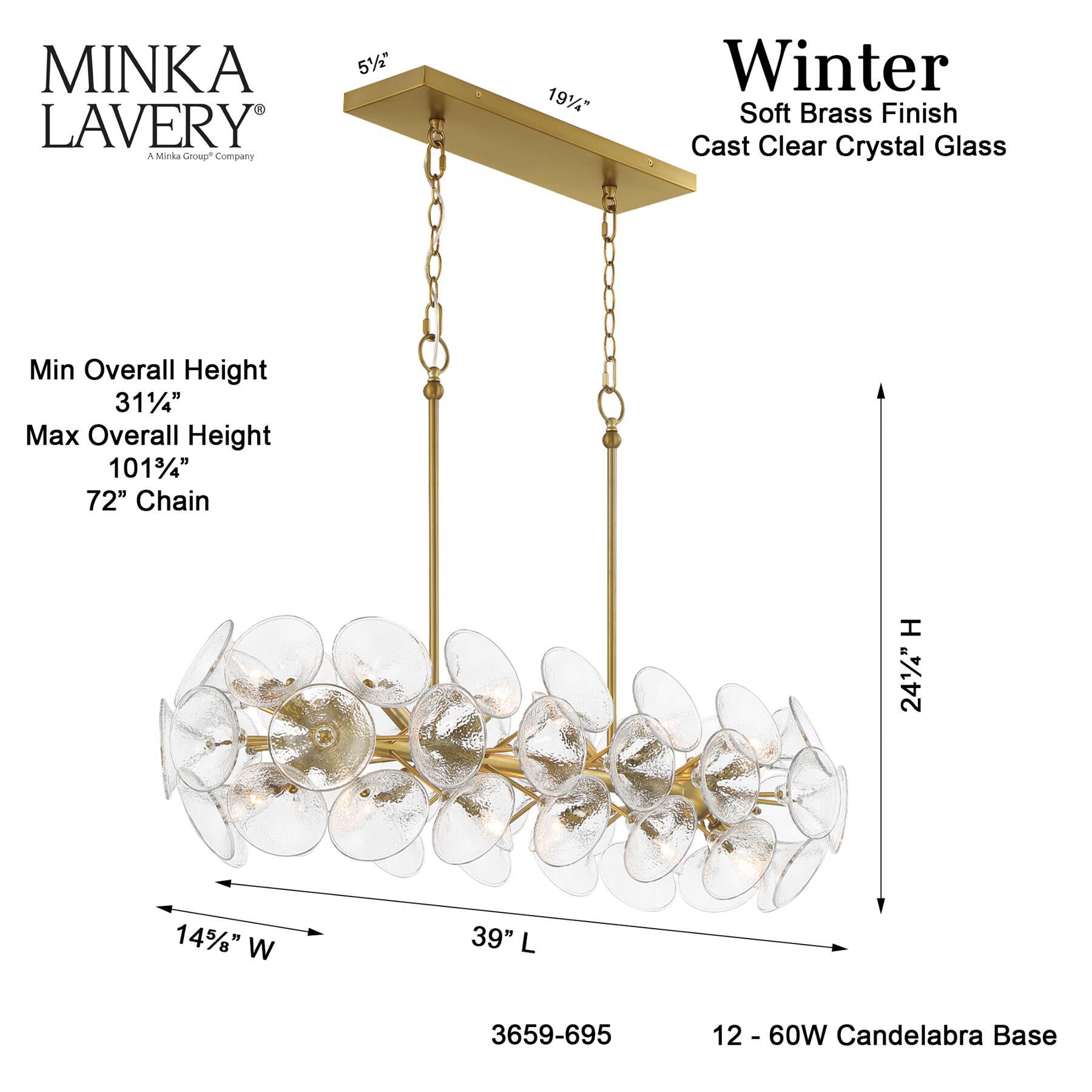 Winter 39 Inch Linear Suspension Light by Minka Lavery