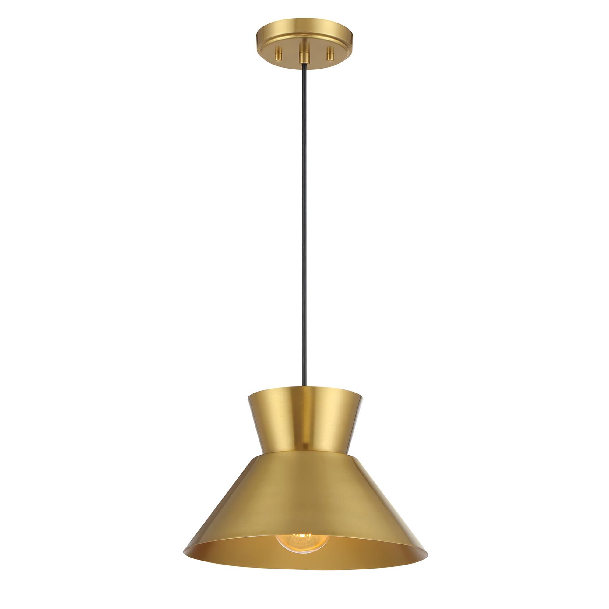 Shown in Natural Brass finish and Metal shade