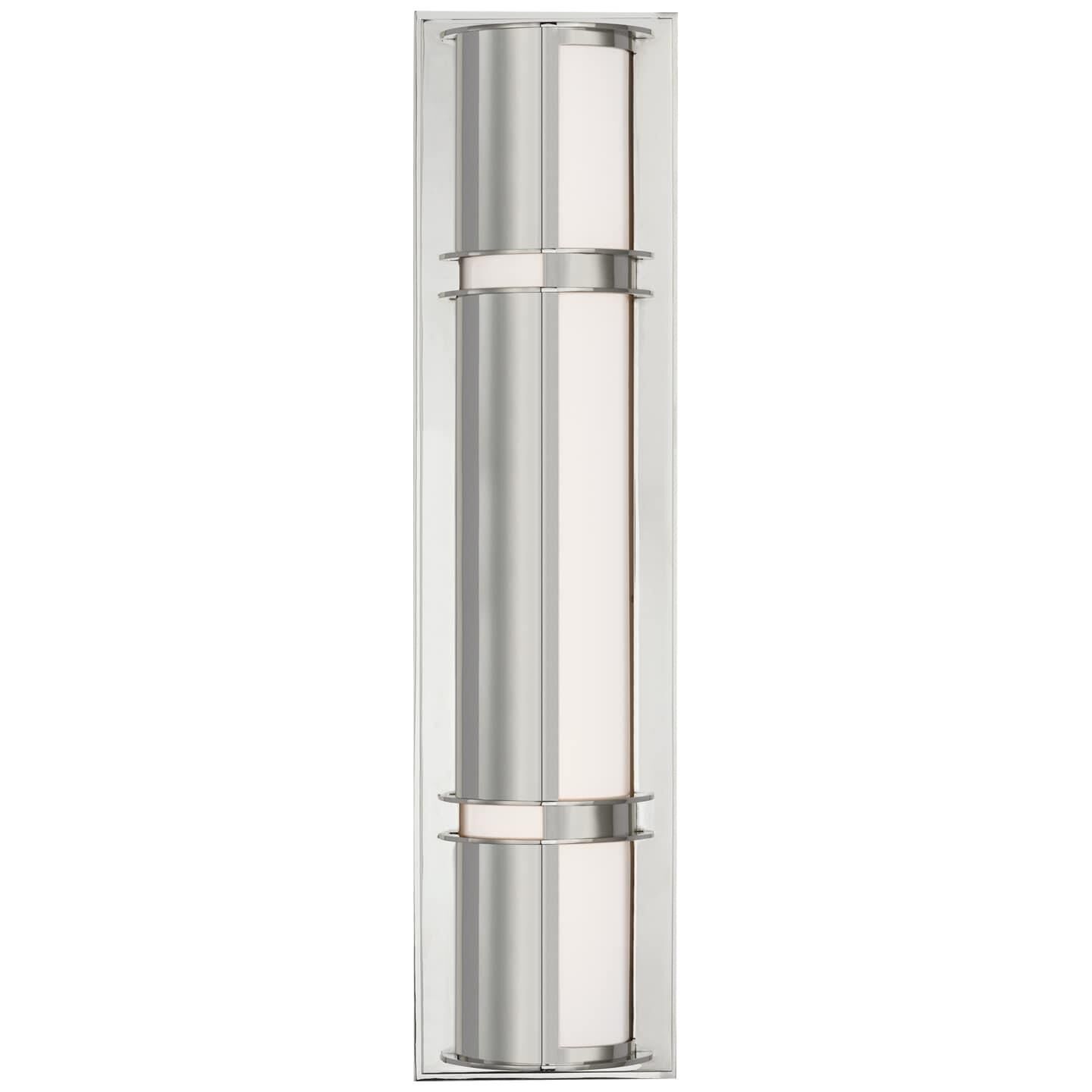 Shown in Polished Nickel finish and White glass