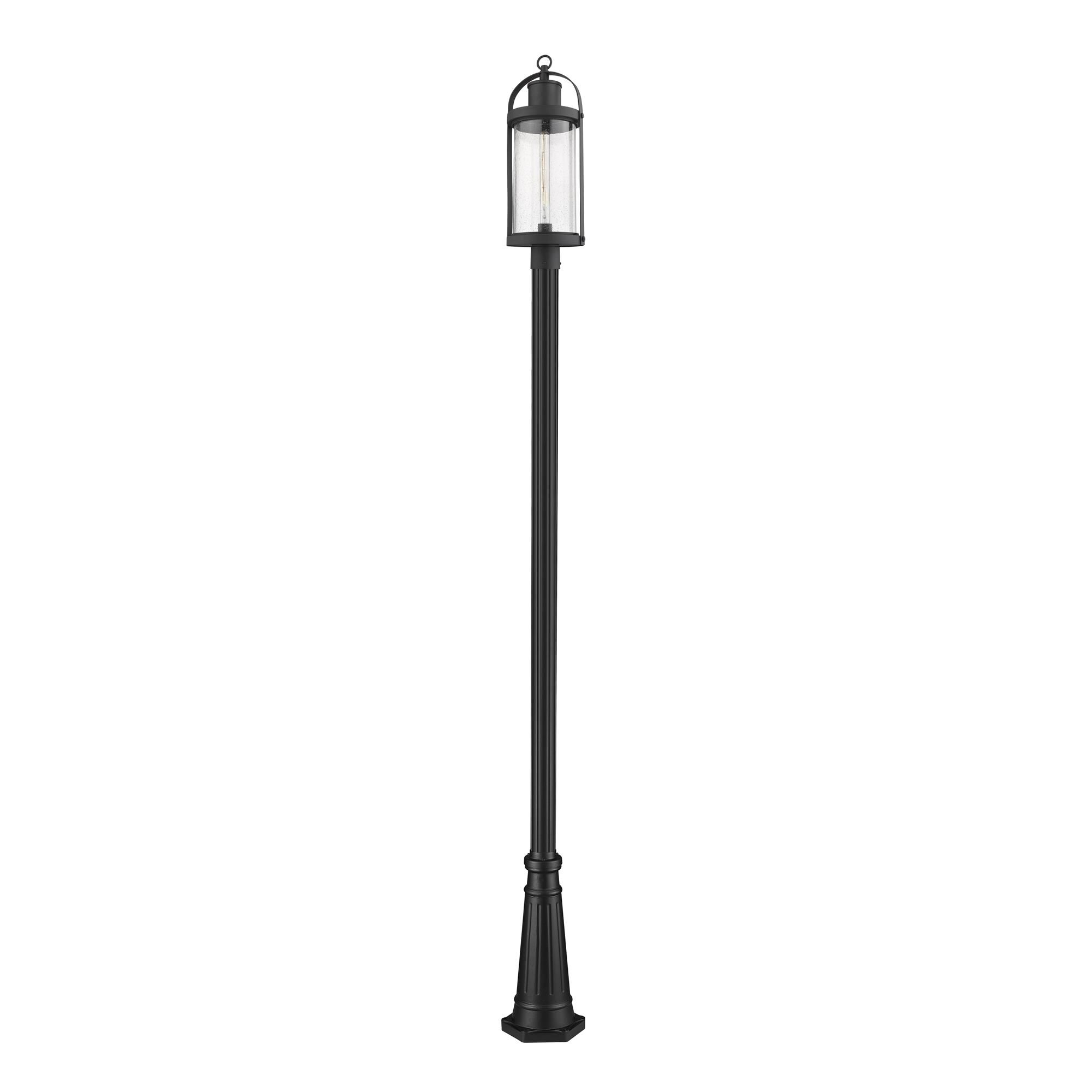 Shown in Black finish and Glass shade