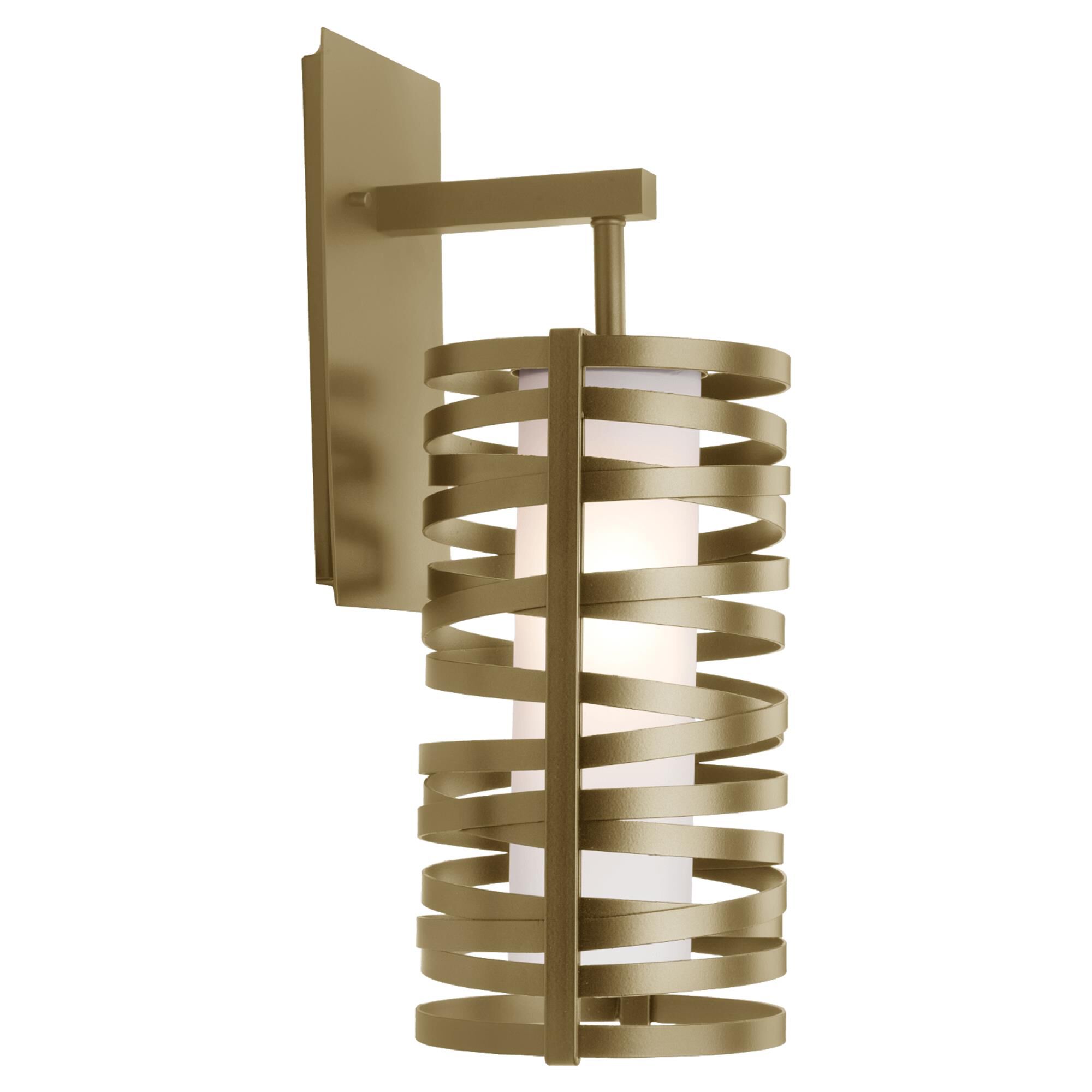Shown in Gilded Brass finish and Frosted glass
