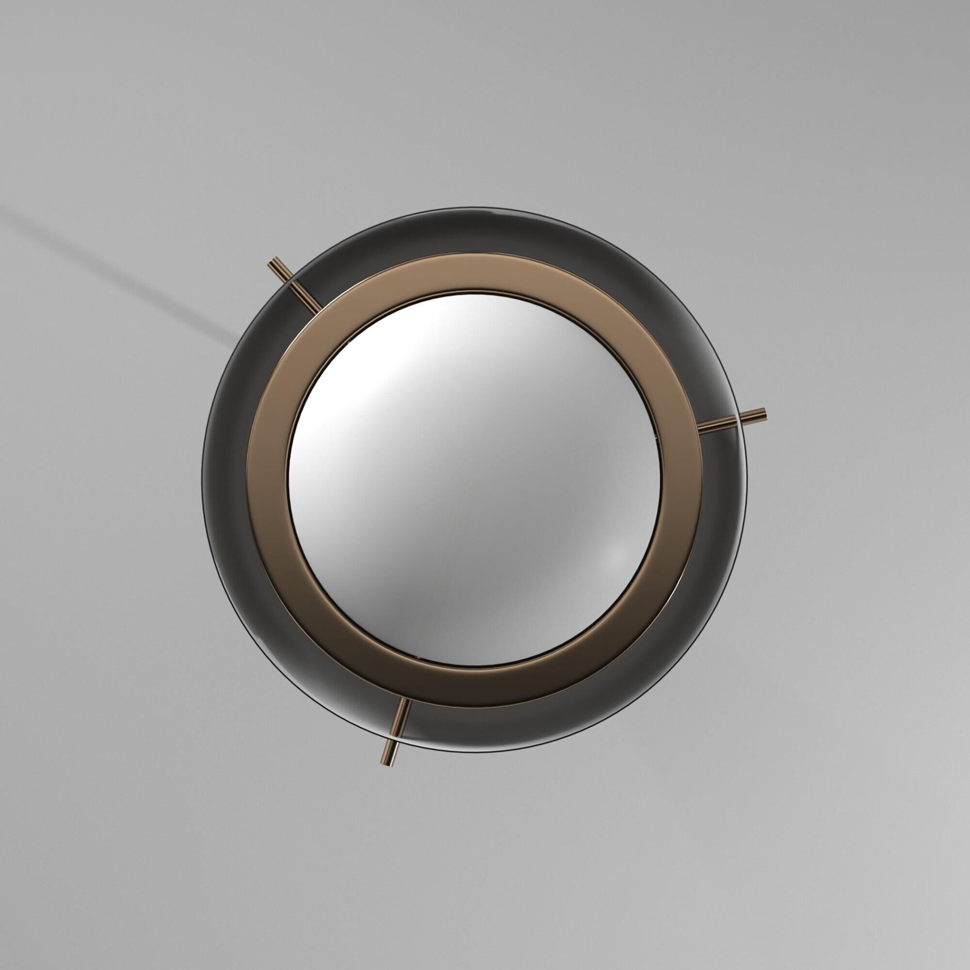 Shown in Matte Black with Brass Accents finish and Opal Artisan glass