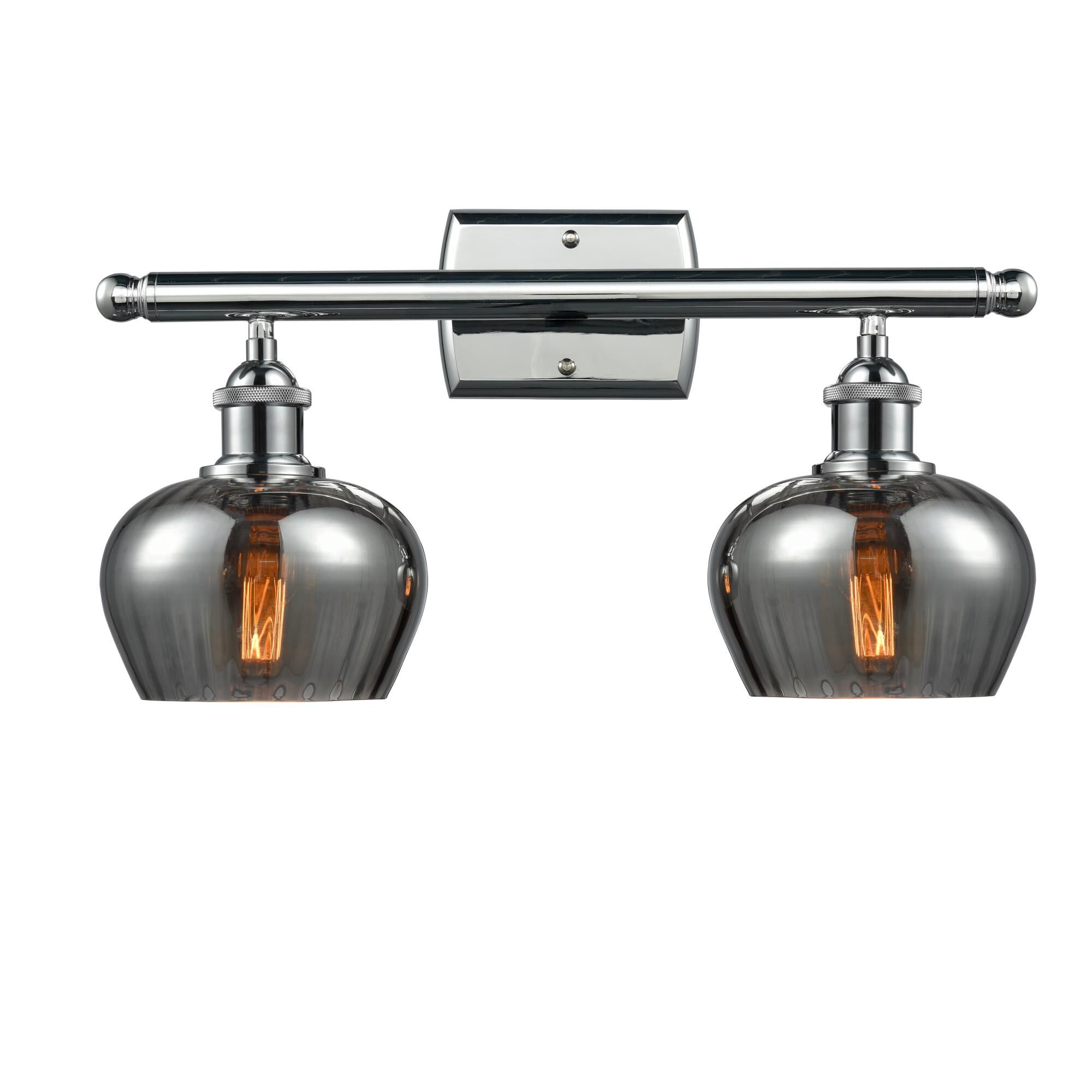 Shown in Polished Chrome finish and Smoked Fluted glass